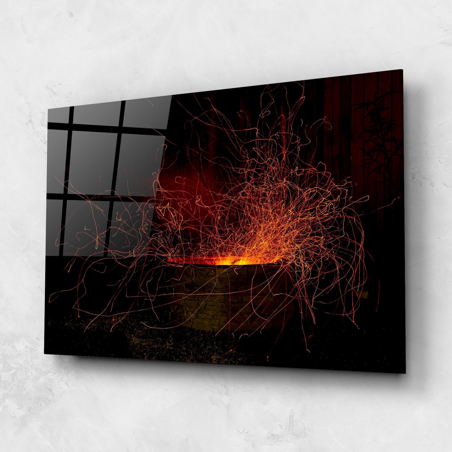 Üvegkép Fire Drawing Effect mockup 1
