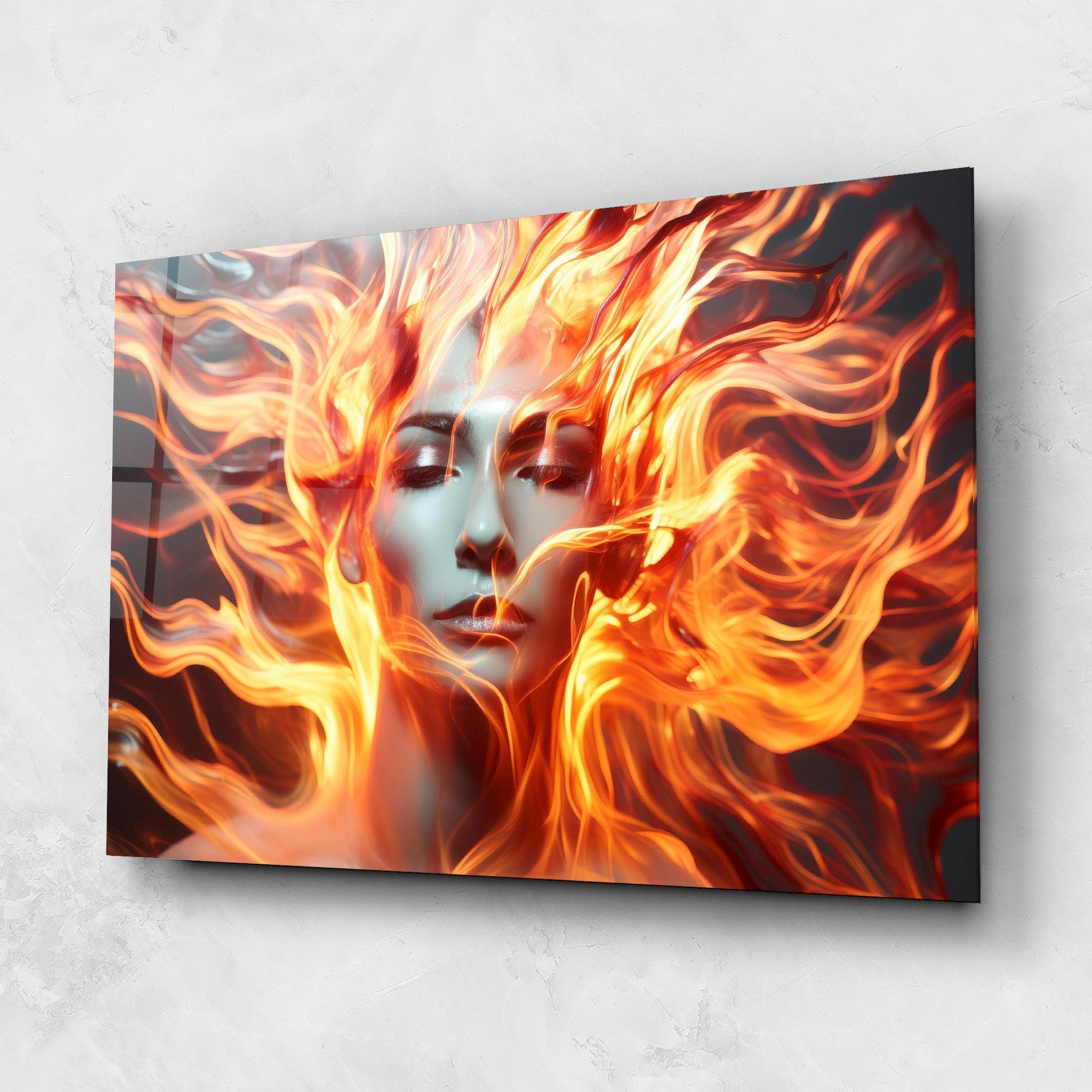 Üvegkép Fire Hair mockup 1