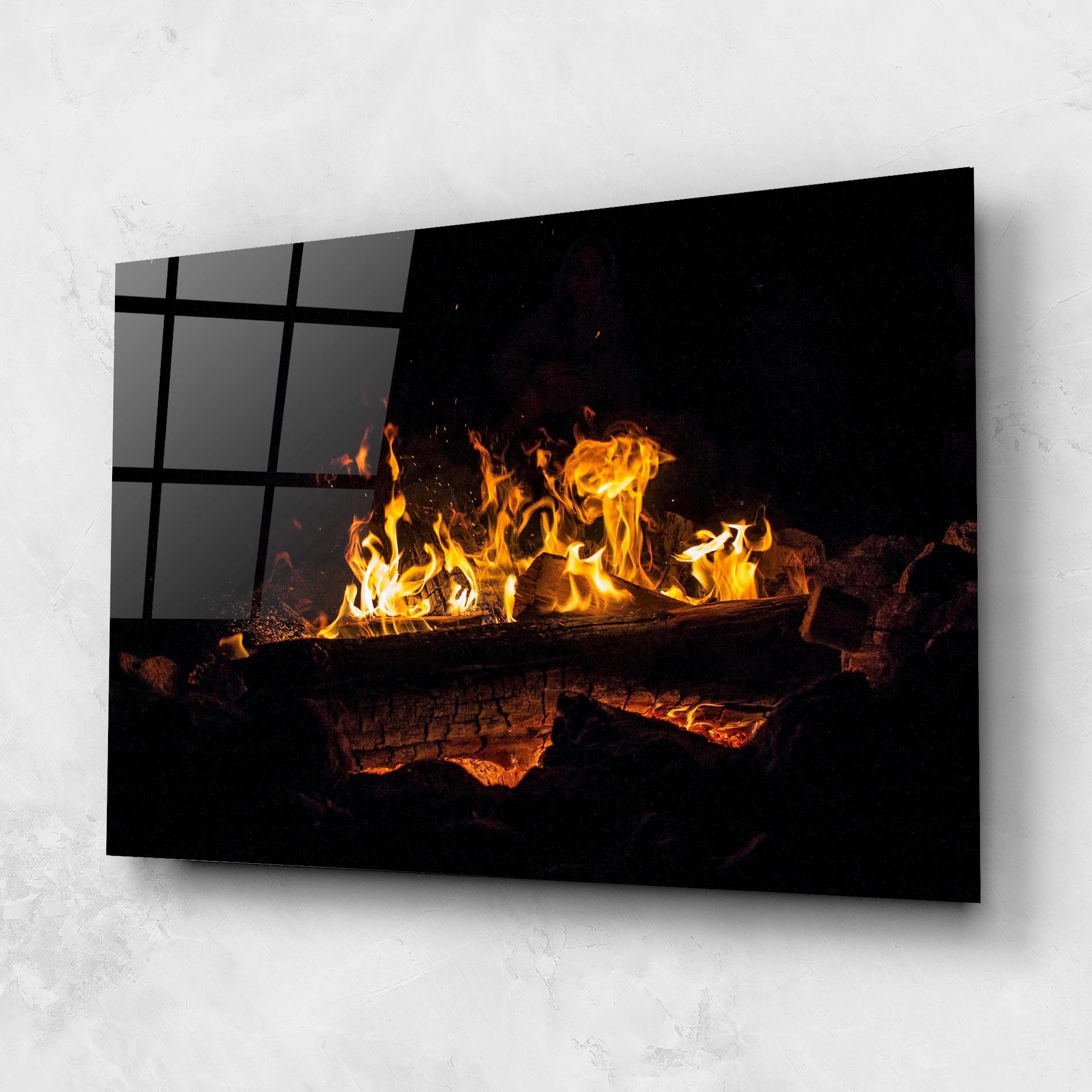 Üvegkép Fire Wood mockup 1