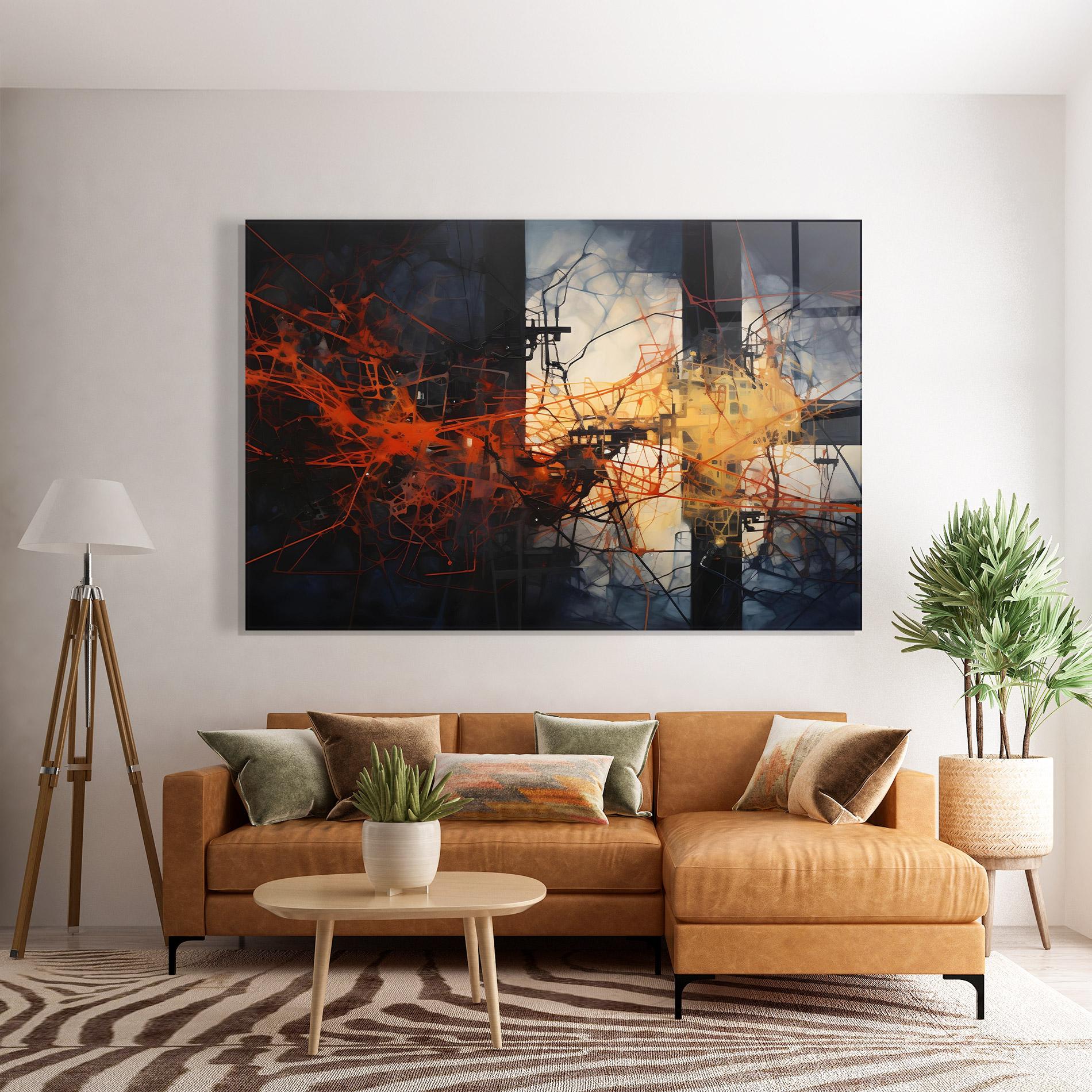 Üvegkép Abstract Fire Style mockup 7