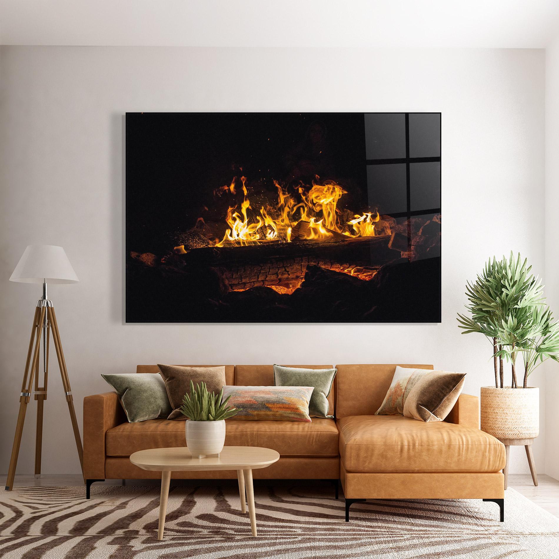 Üvegkép Fire Wood mockup 7