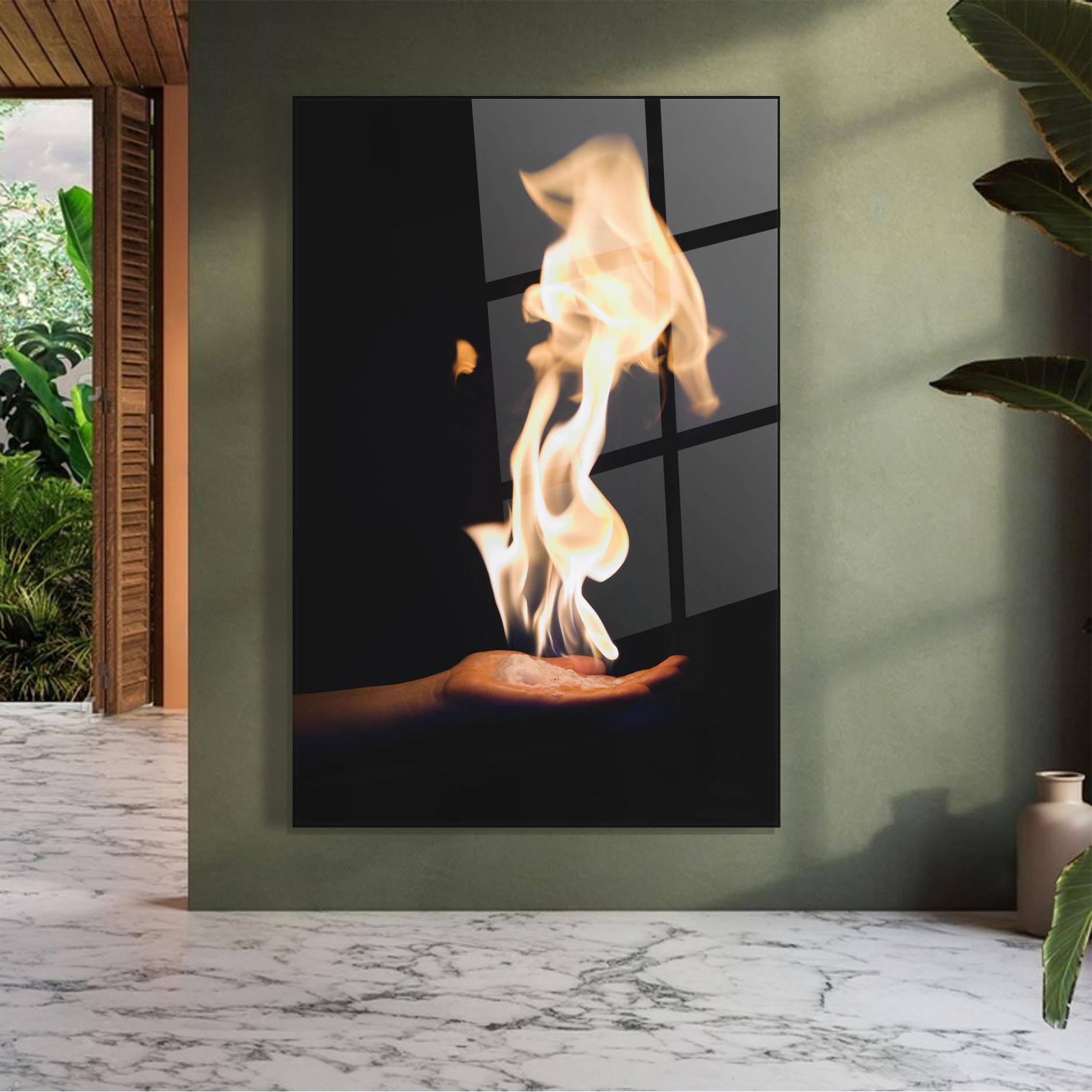 Üvegkép Fire Palm mockup 7