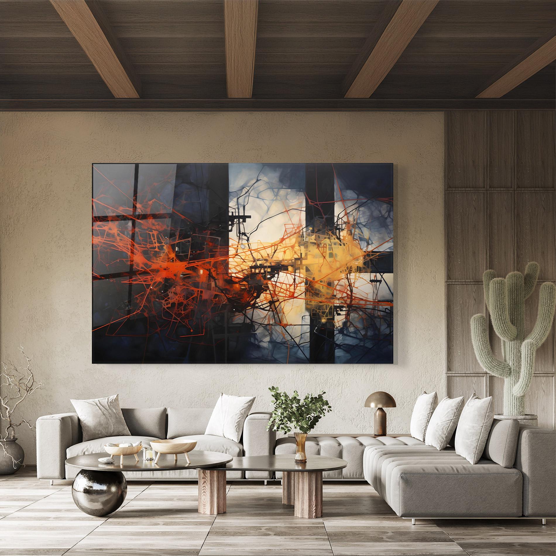 Üvegkép Abstract Fire Style mockup 8