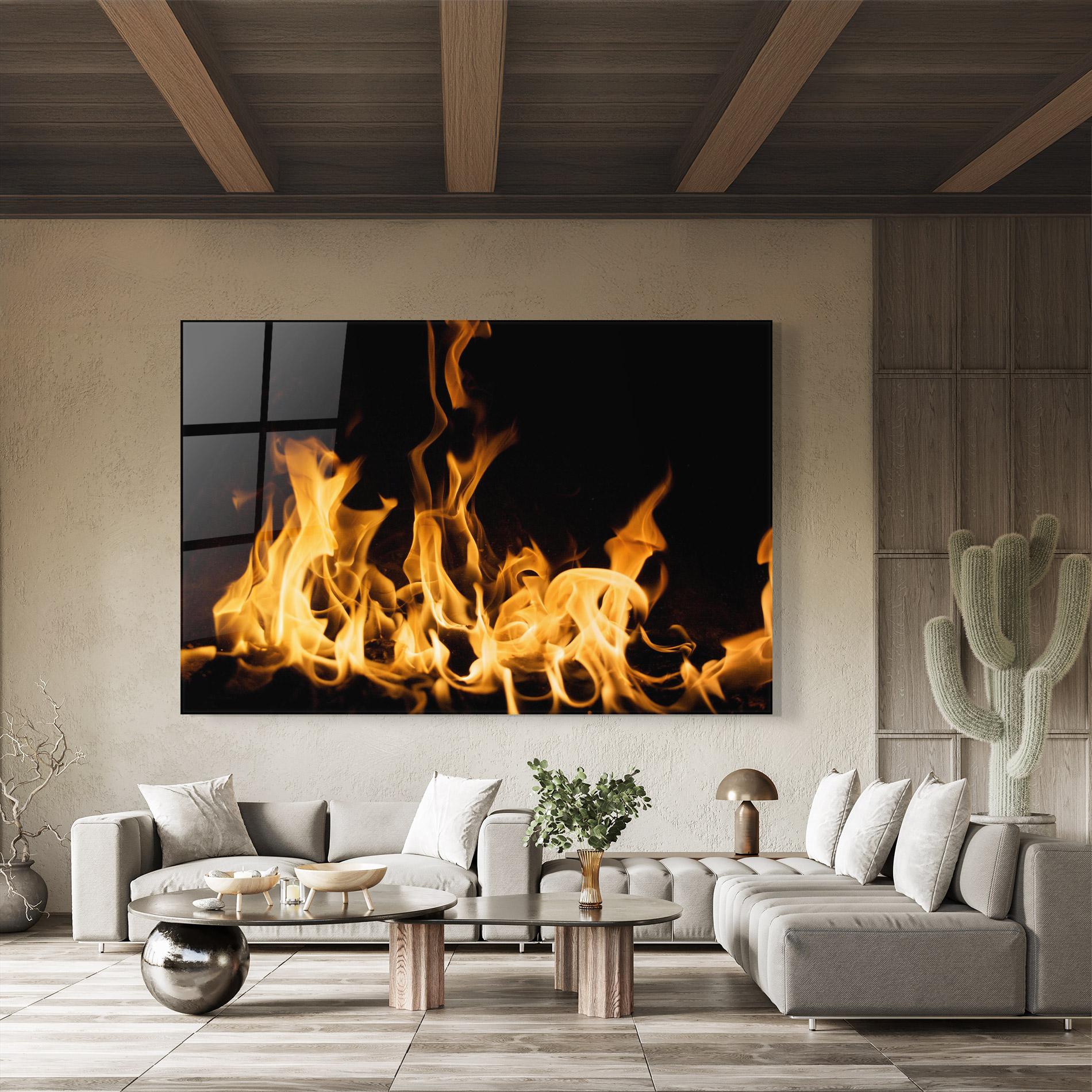 Üvegkép Bright Flame mockup 8