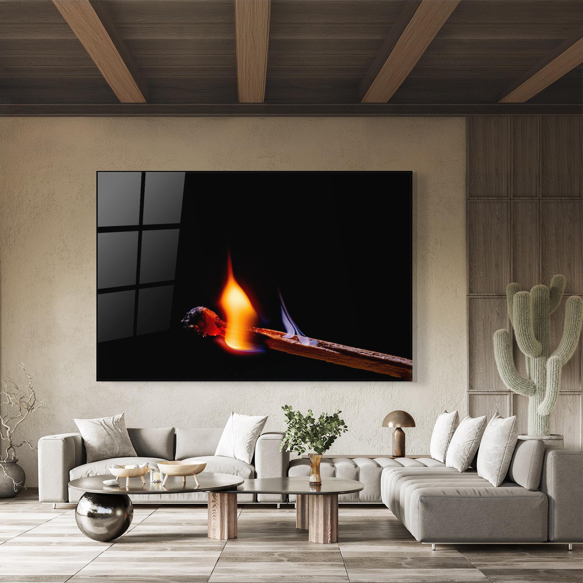 Üvegkép Burning Matchsticks mockup 8