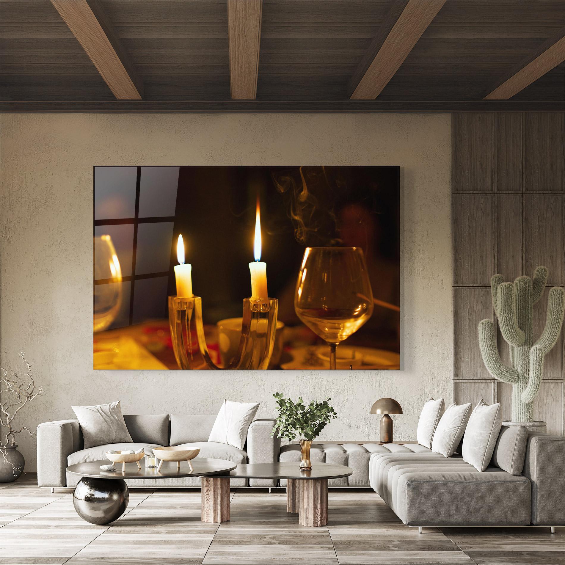 Üvegkép Candle Light mockup 8