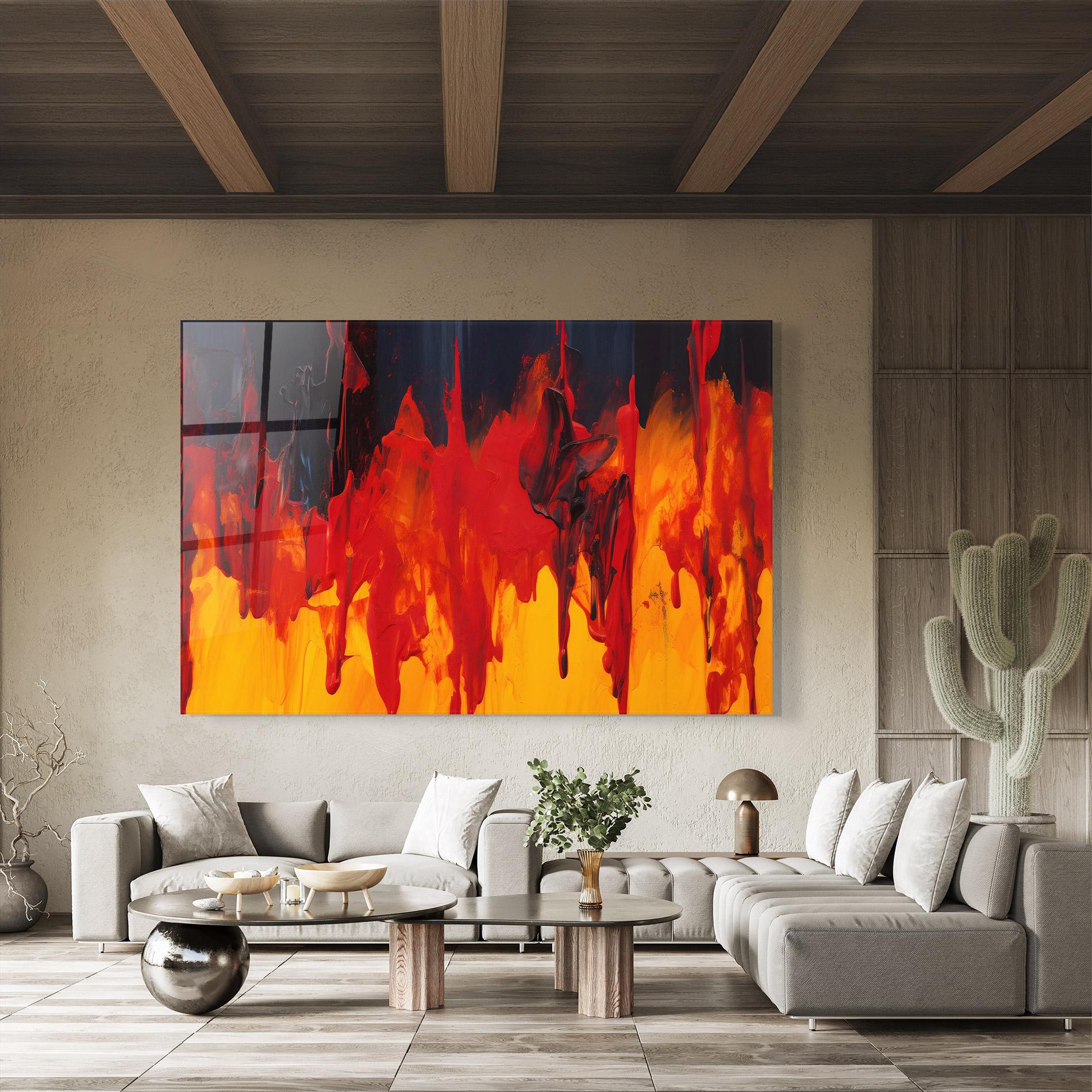 Üvegkép Colorful Fire Art mockup 8