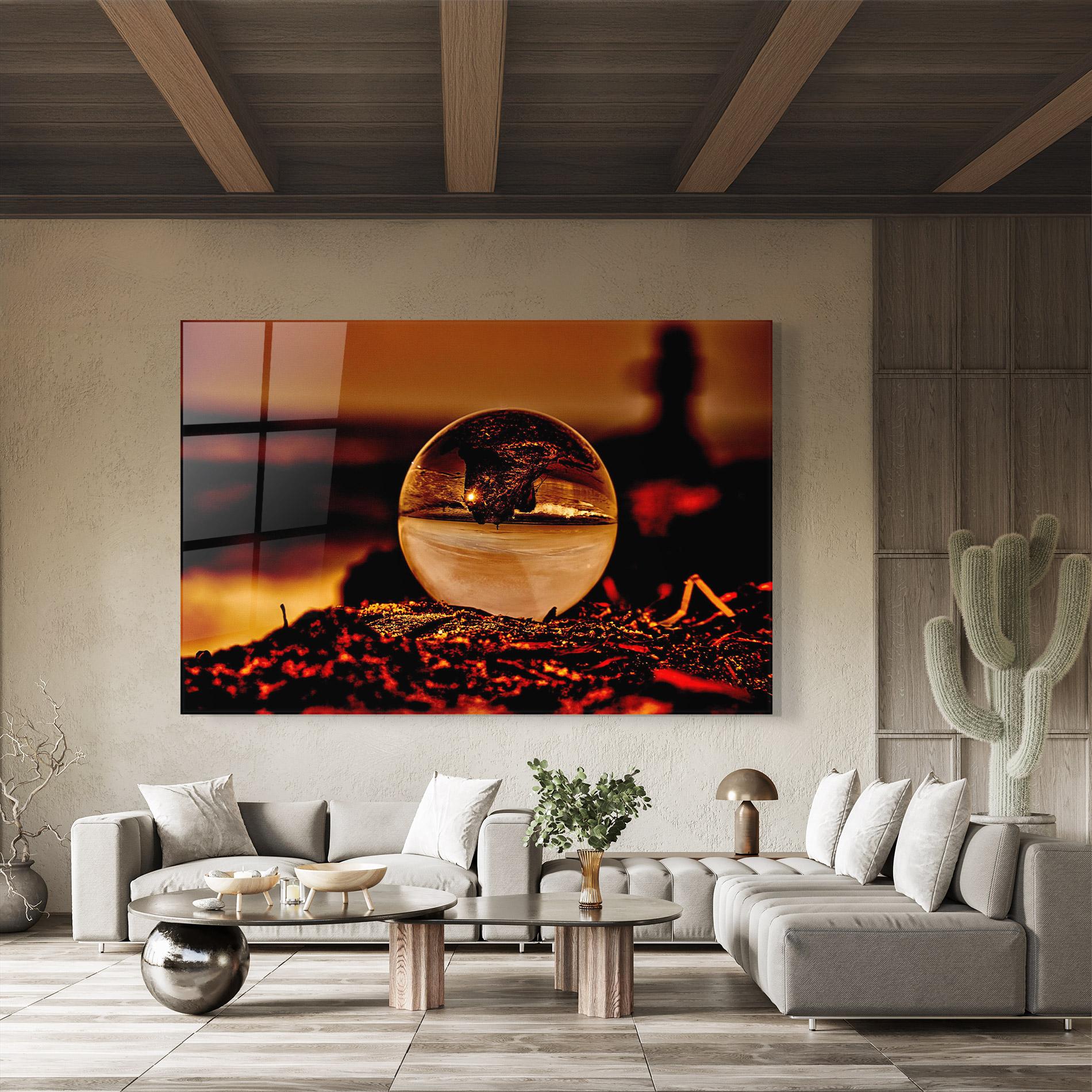 Üvegkép Fire Glass Ball mockup 8