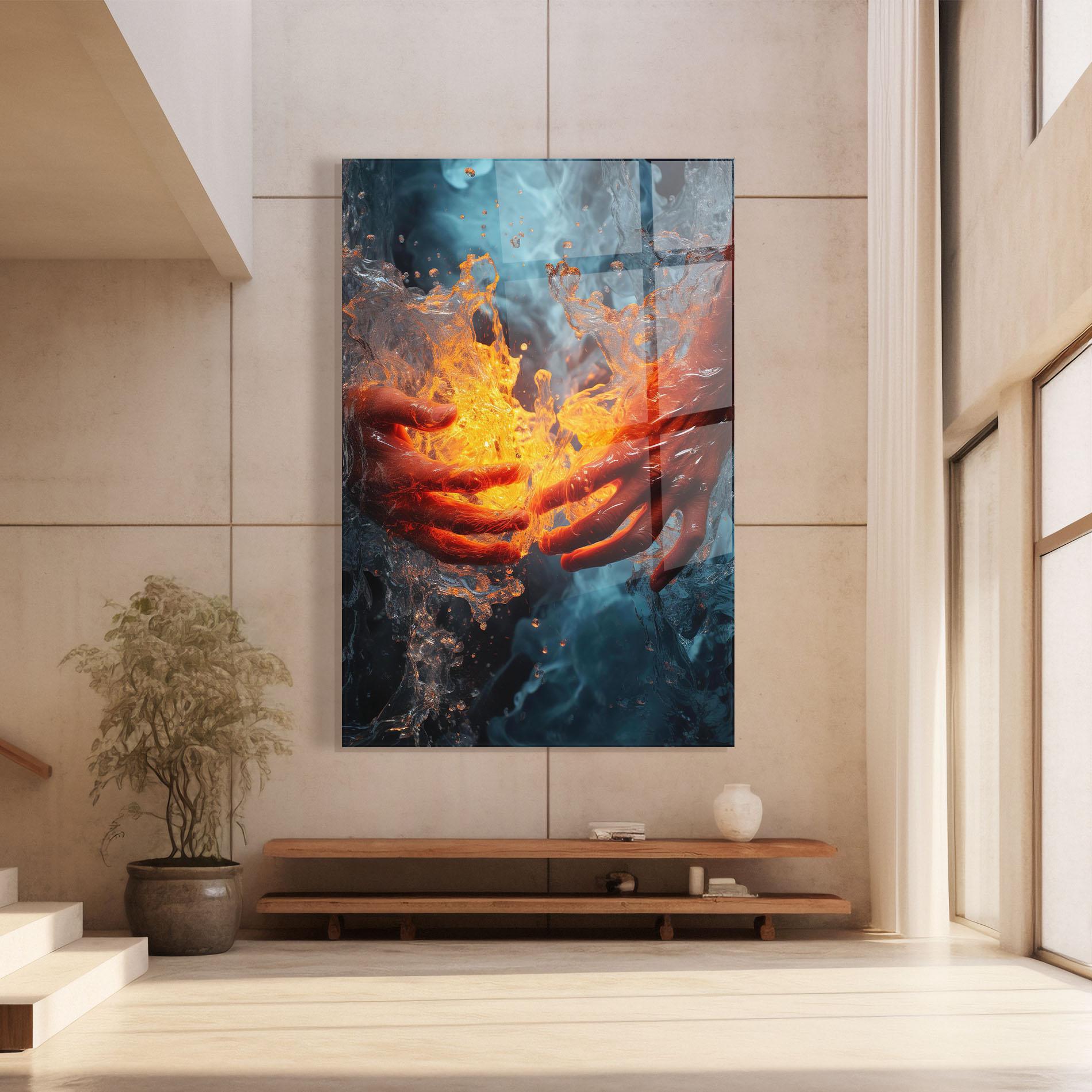 Üvegkép Fire Water mockup 8