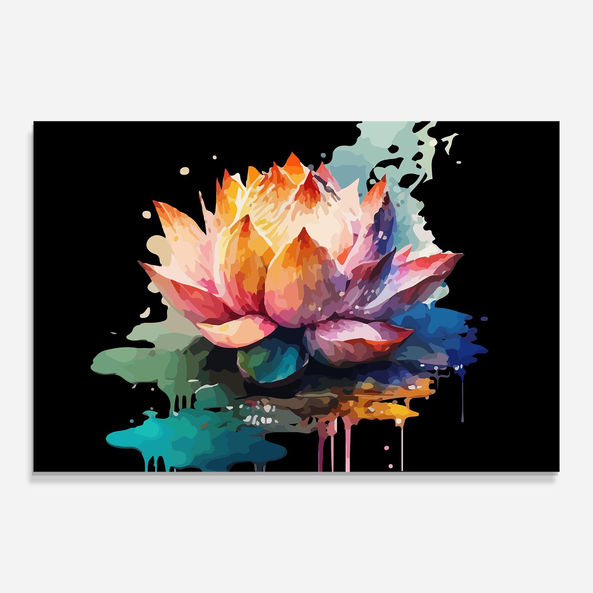 Üvegkép Colorful Lotus mockup 0