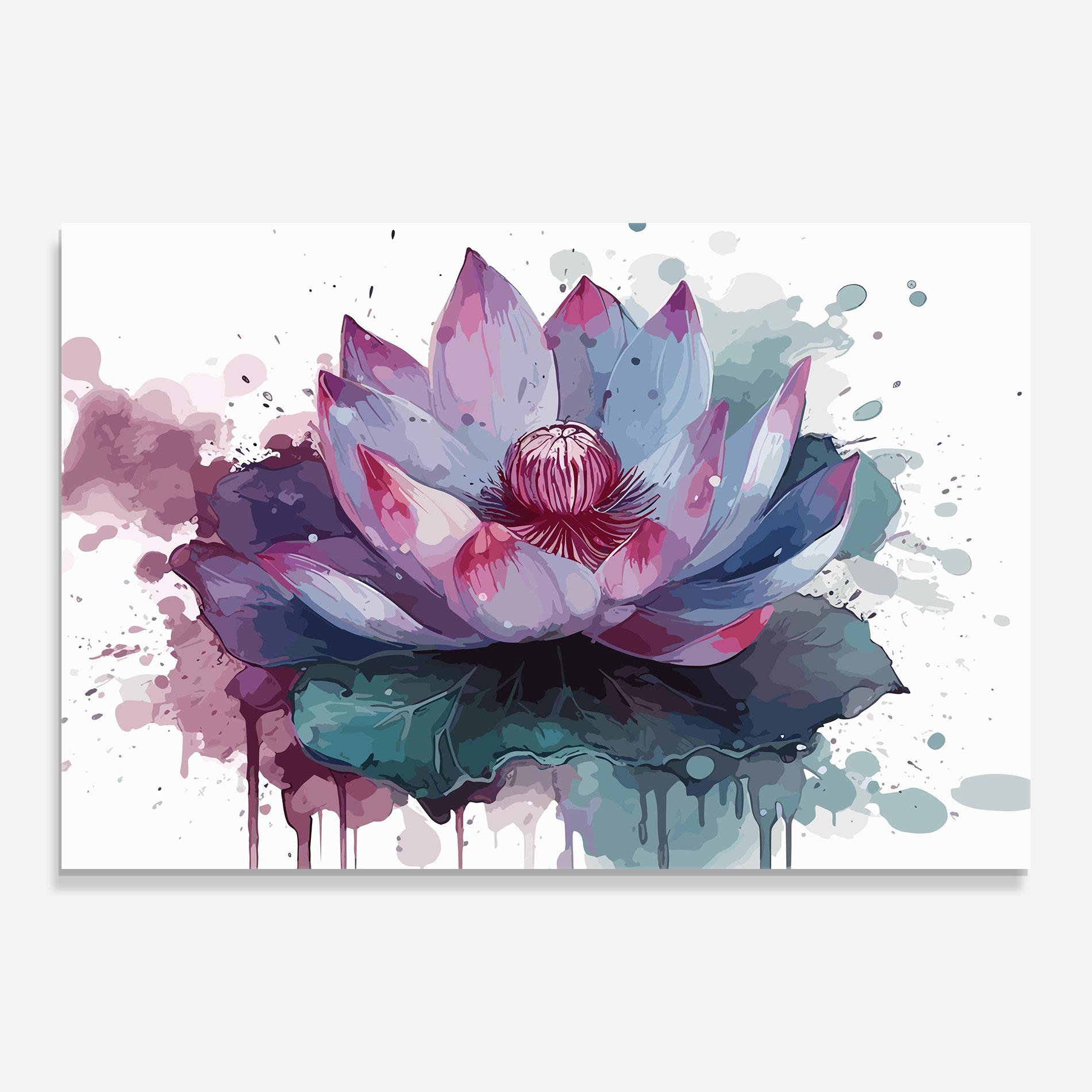 Üvegkép Green Purple Lotus mockup 0