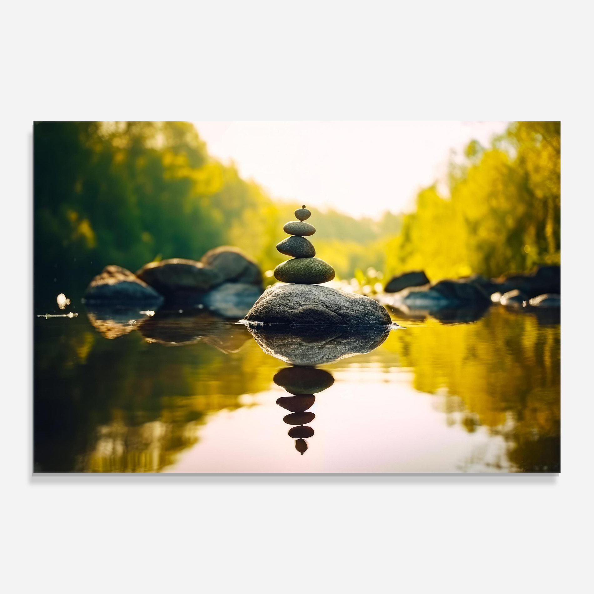 Üvegkép Lake Meditation Rocks mockup 0