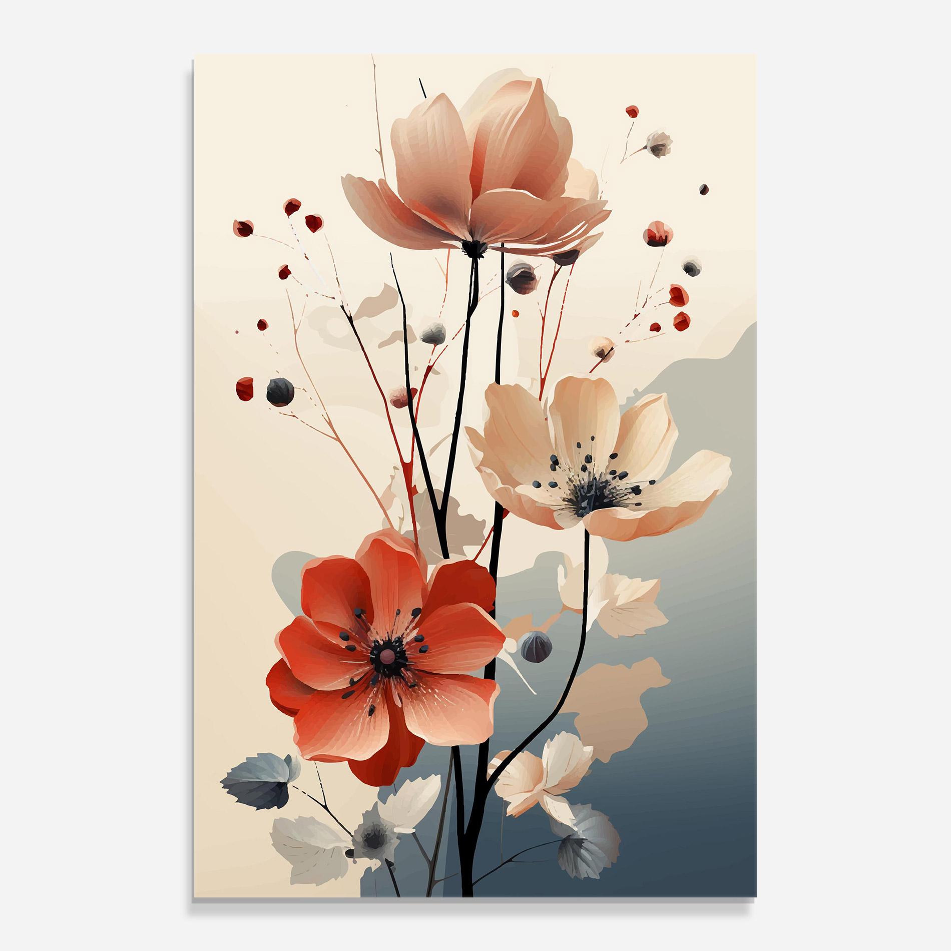 Üvegkép Cream Flower Nature mockup 0