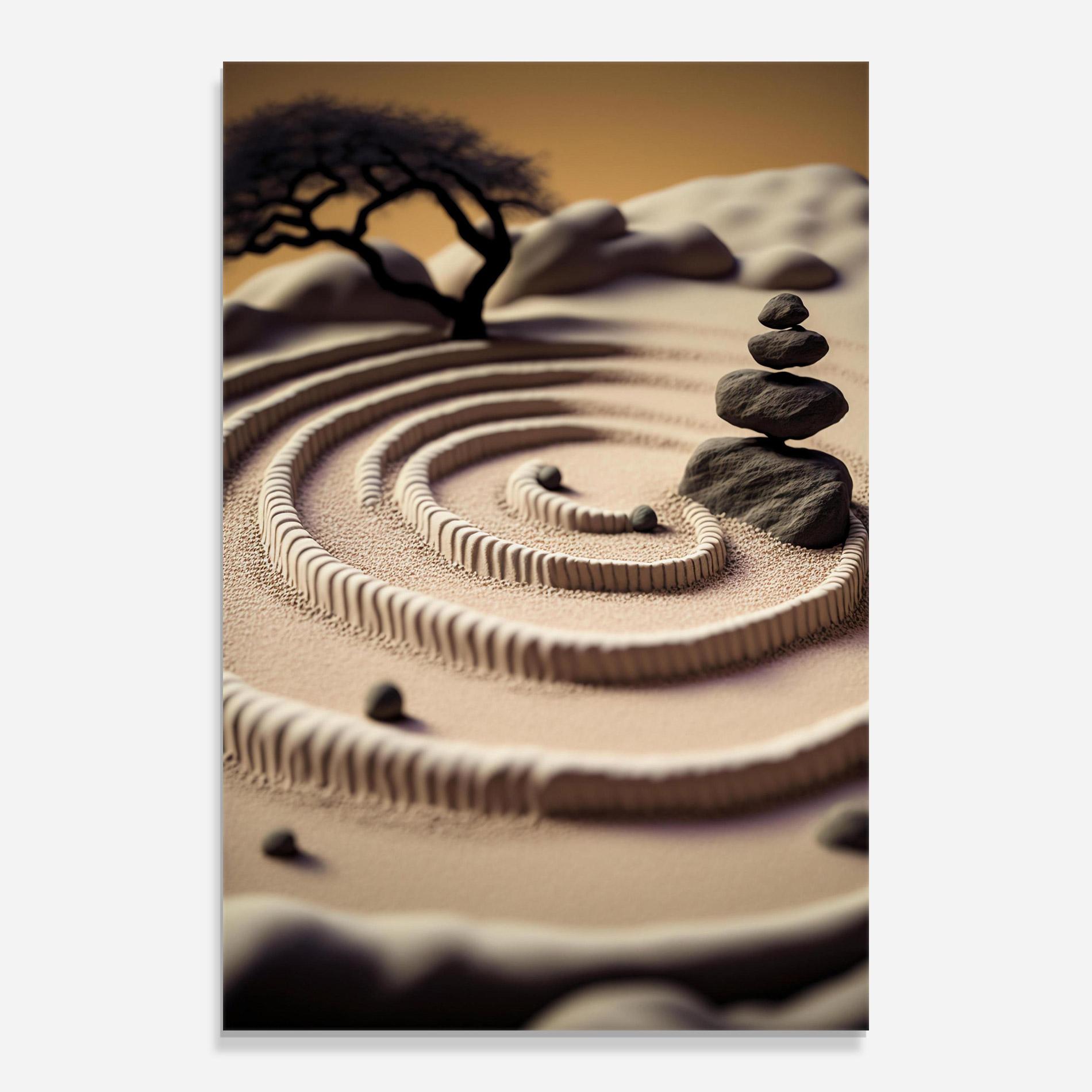 Üvegkép Japanese Zen Garden mockup 0