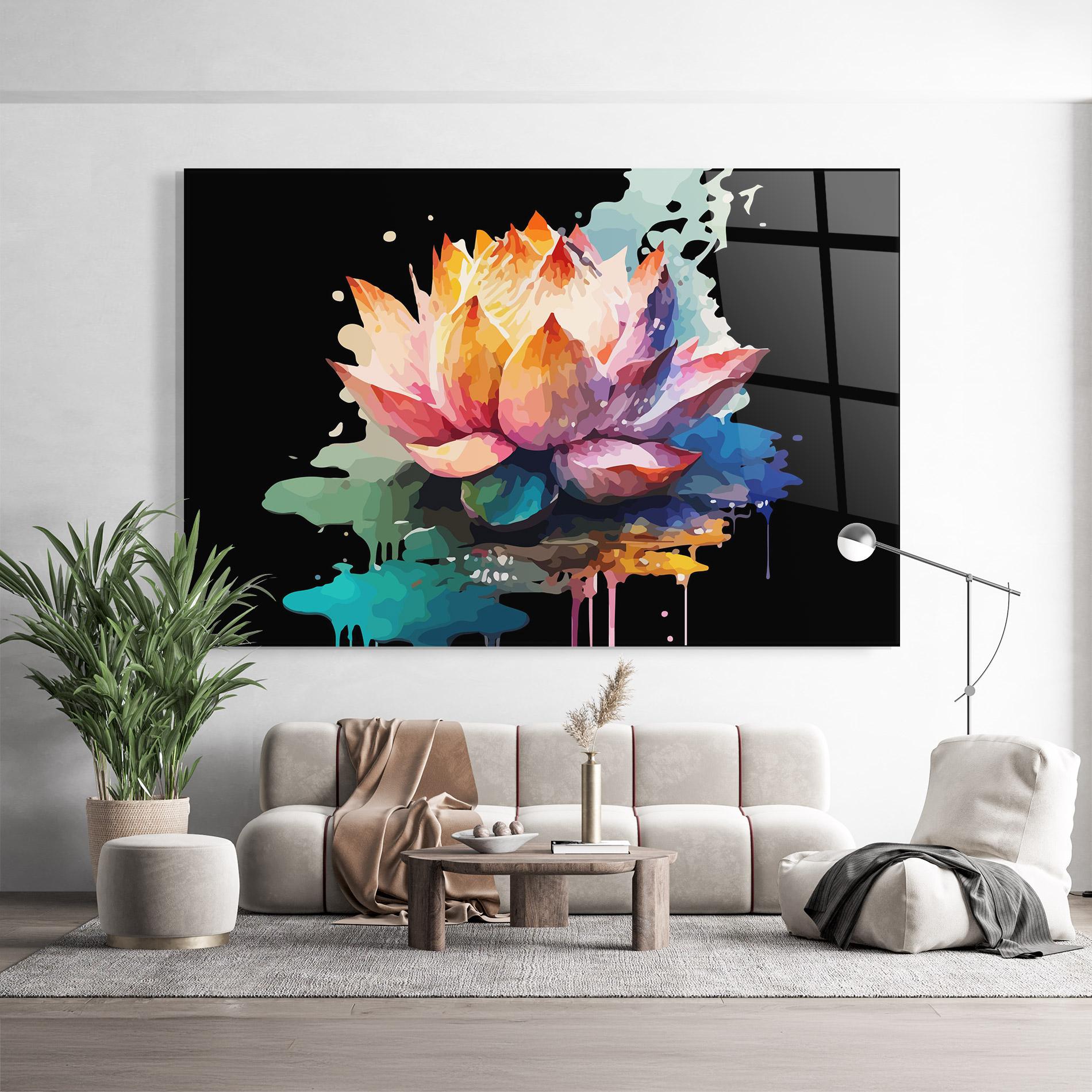 Üvegkép Colorful Lotus mockup 9