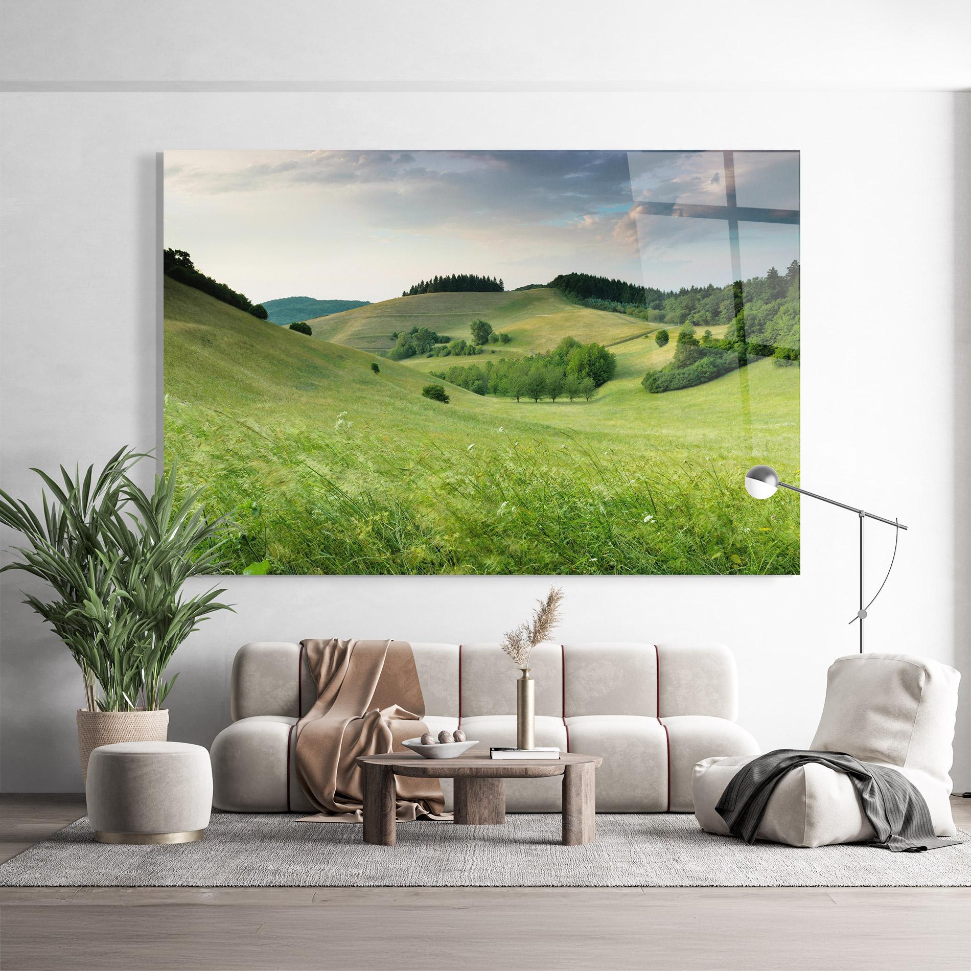 Üvegkép Green Field View mockup 9