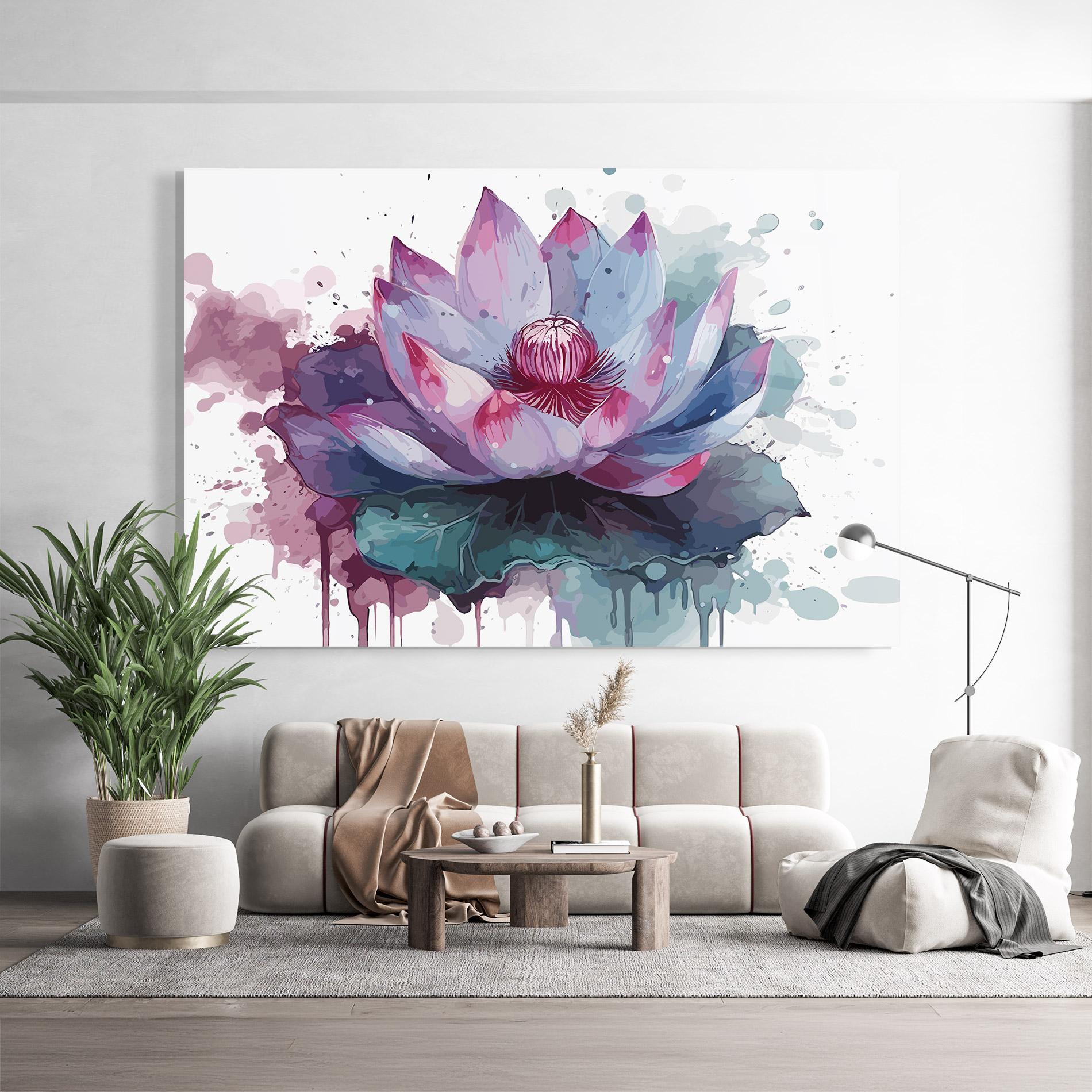 Üvegkép Green Purple Lotus mockup 9