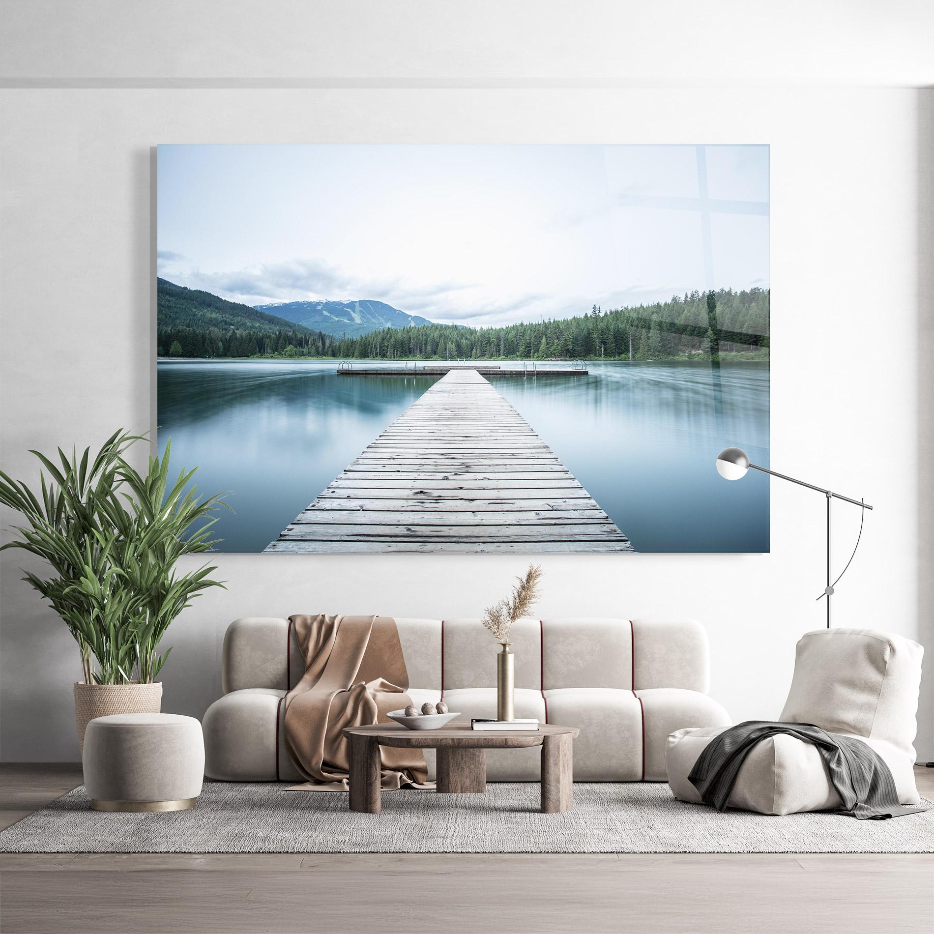 Üvegkép Lake Bridge View mockup 9