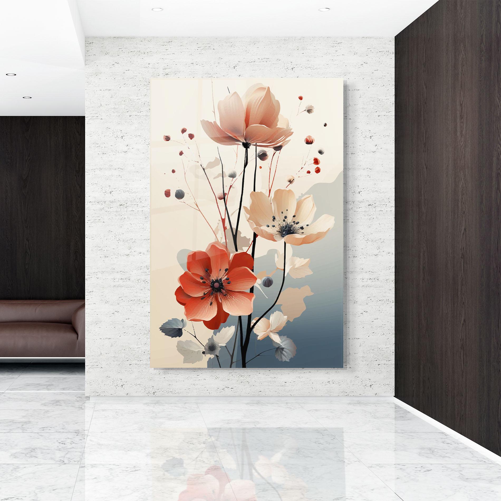 Üvegkép Cream Flower Nature mockup 9