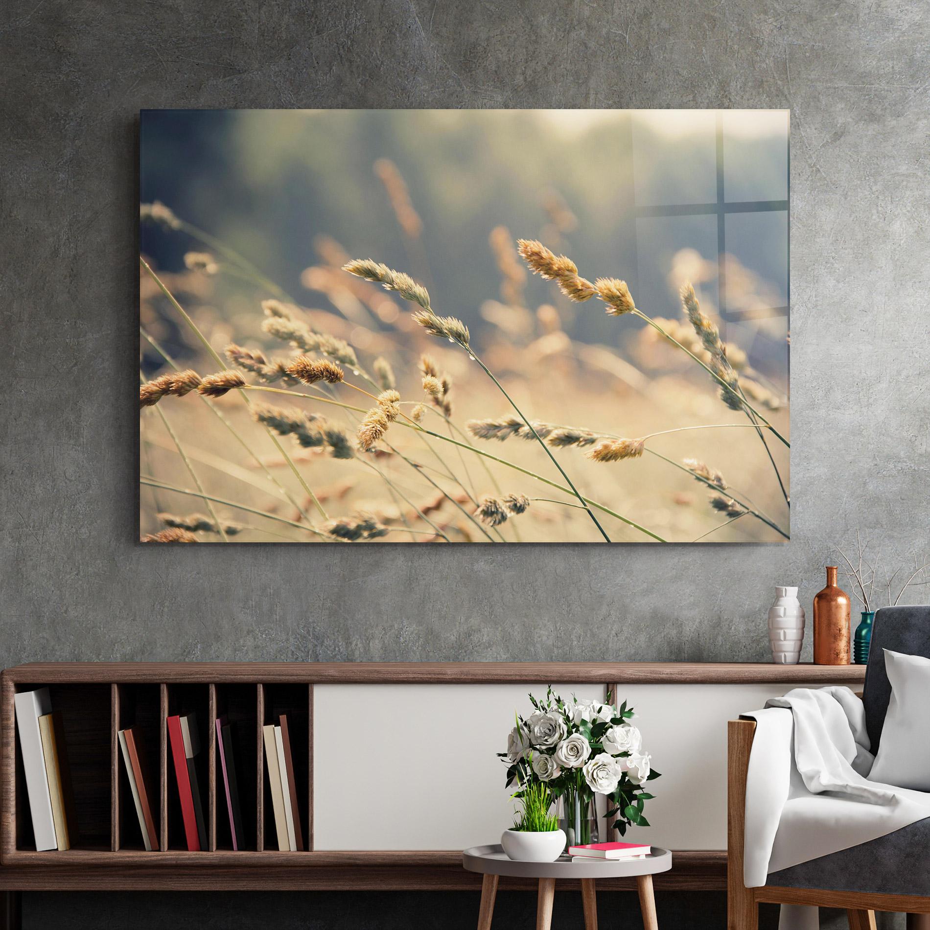 Üvegkép Cream Nature Plants mockup 2