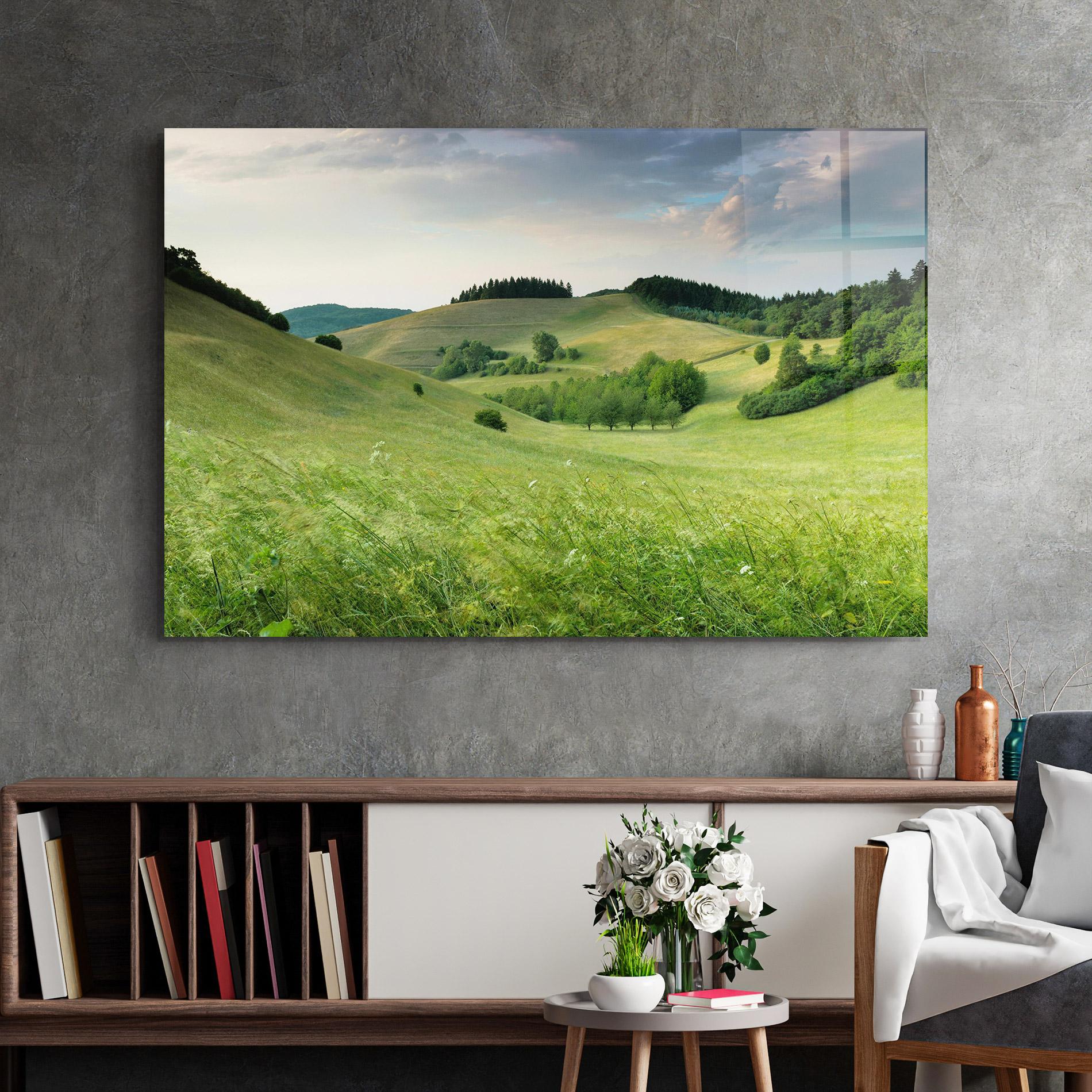 Üvegkép Green Field View mockup 2