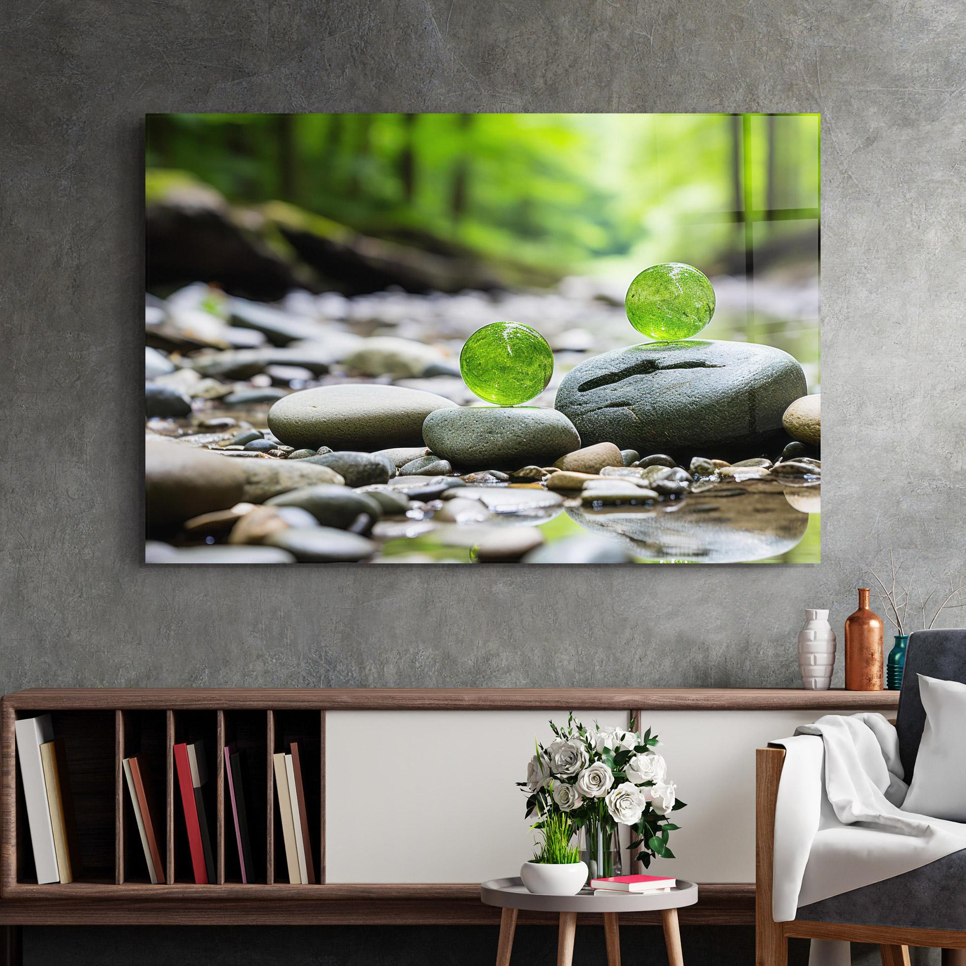 Üvegkép Green Glass Balls mockup 2