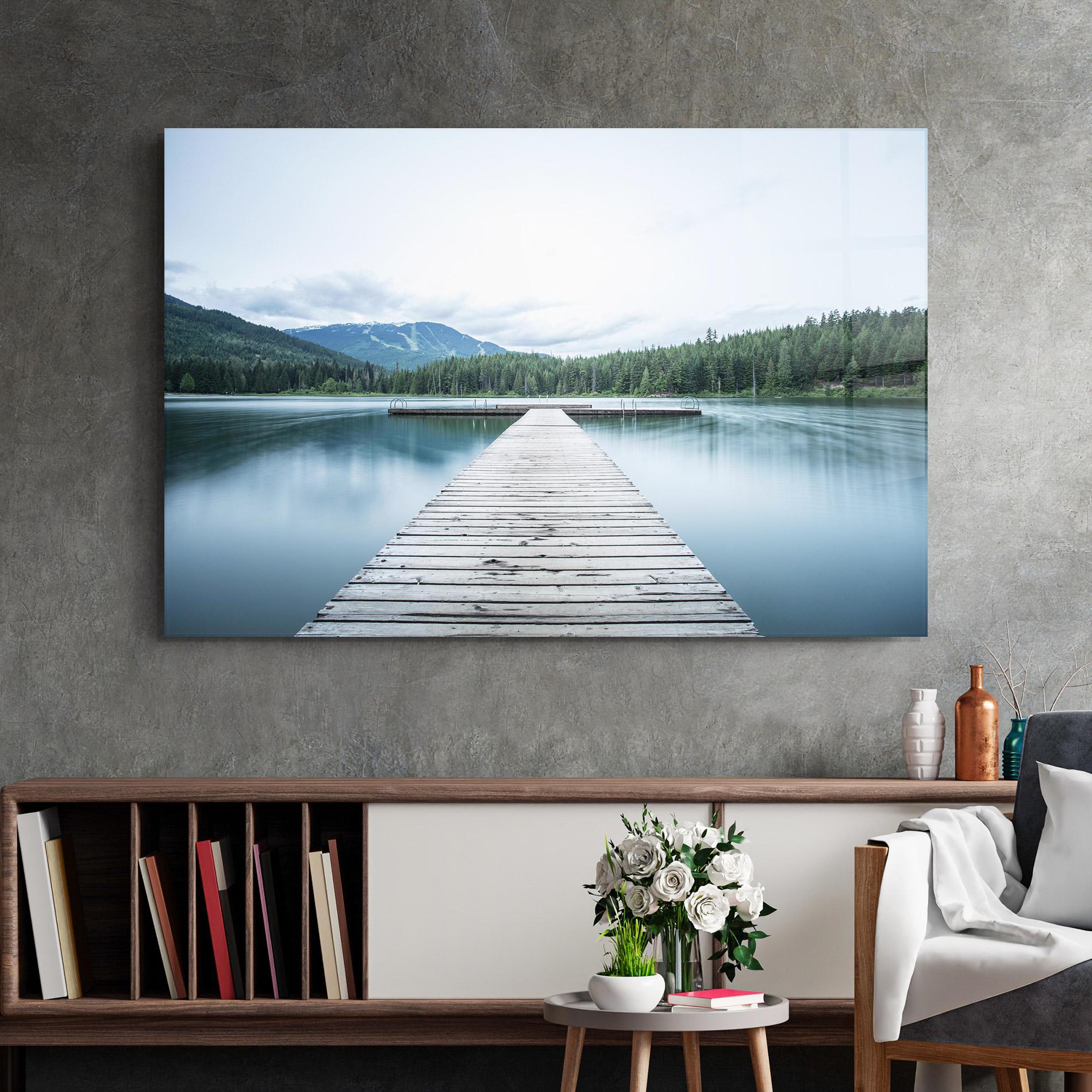 Üvegkép Lake Bridge View mockup 2