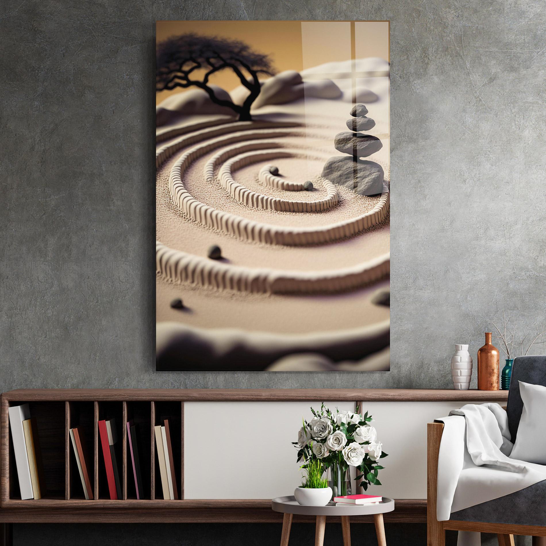 Üvegkép Japanese Zen Garden mockup 2