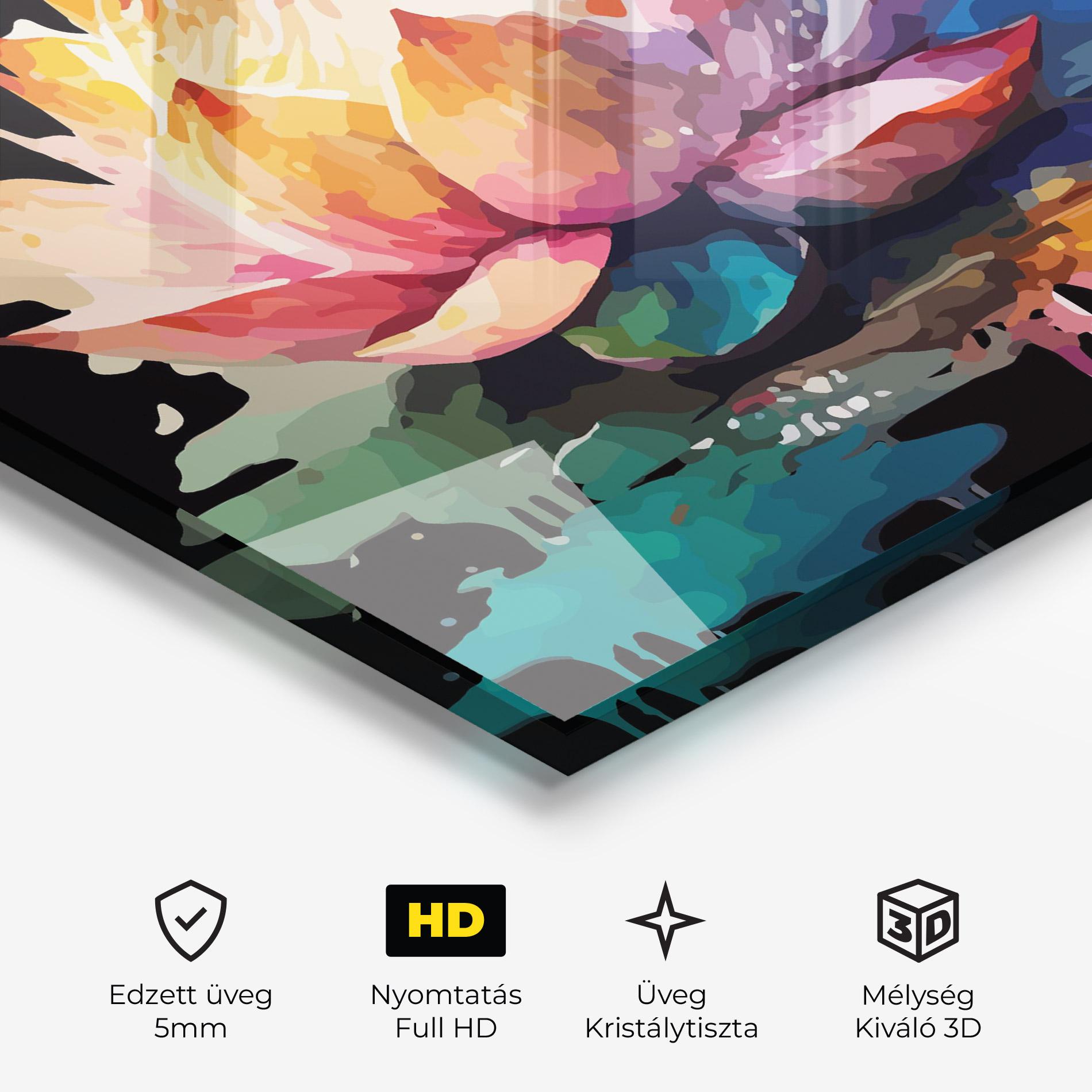 Üvegkép Colorful Lotus mockup 3