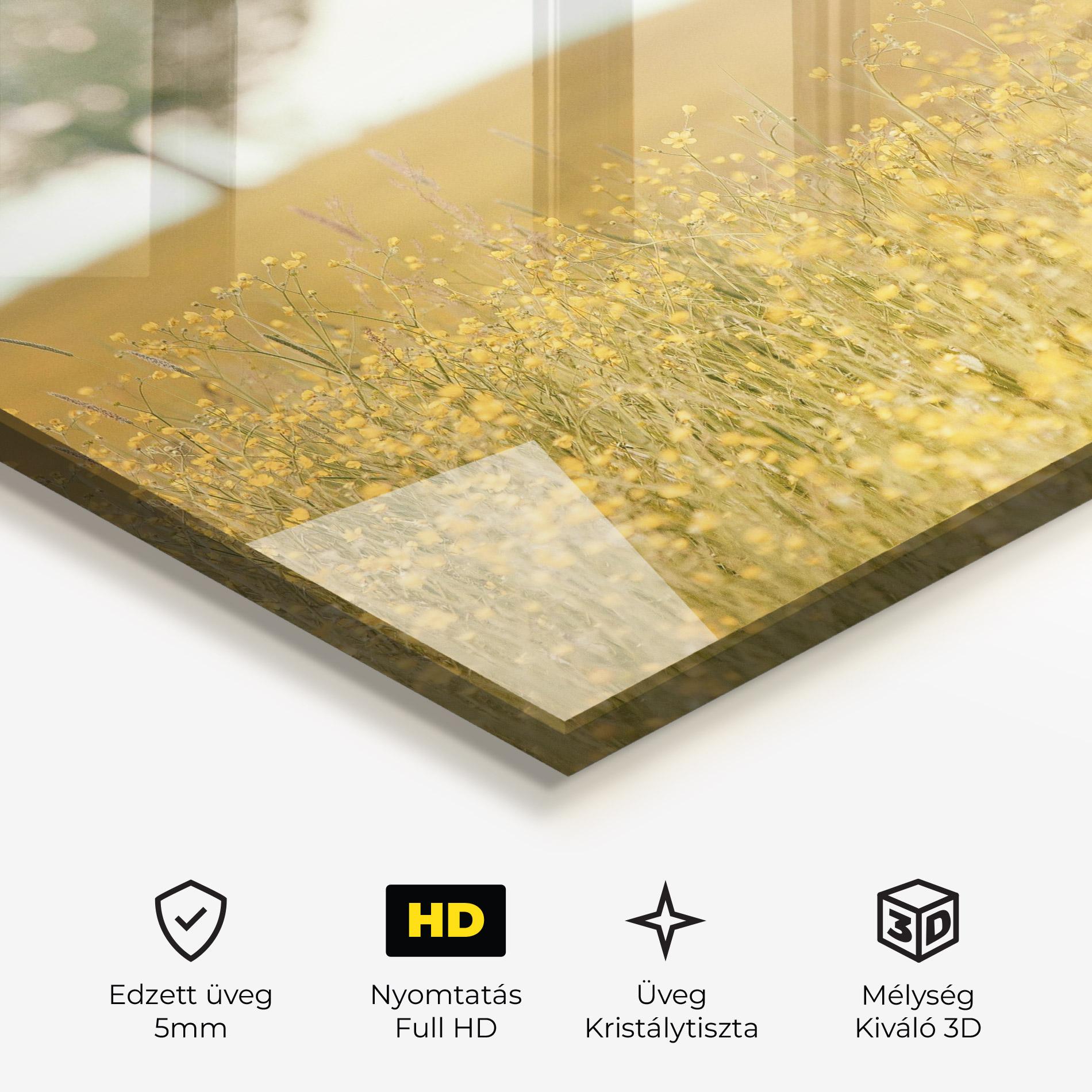 Üvegkép Cream Field Nature mockup 3