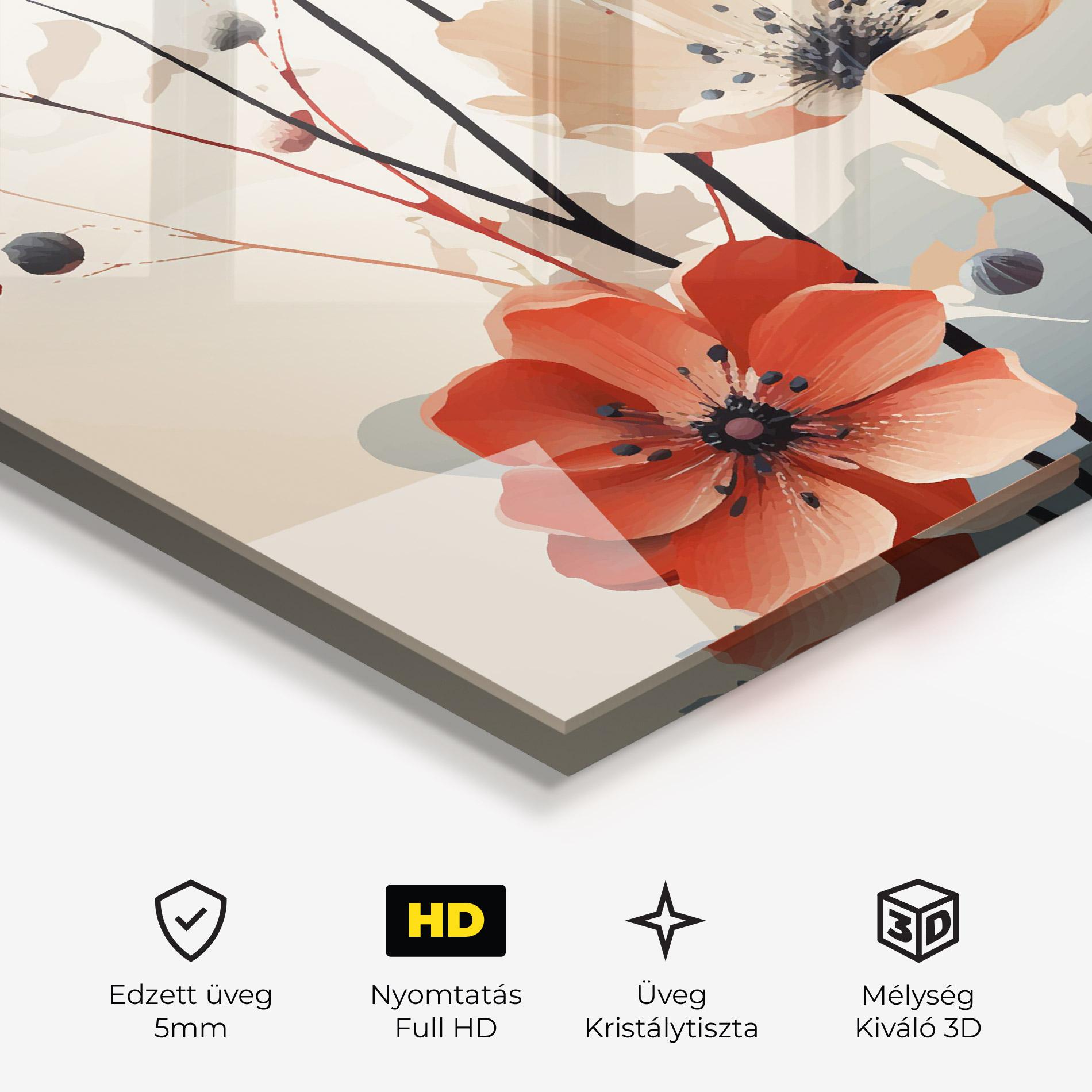 Üvegkép Cream Flower Nature mockup 3