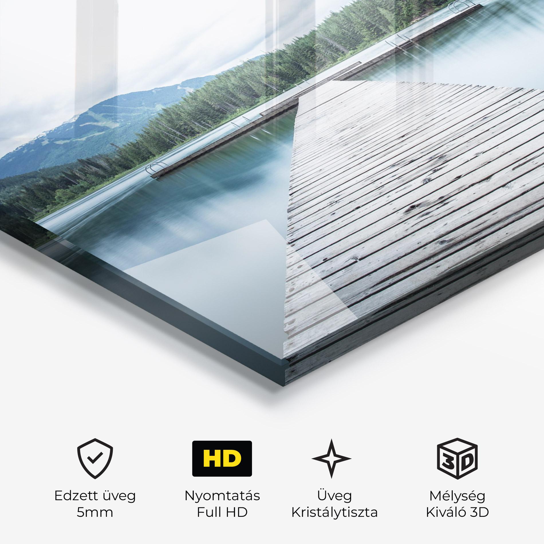 Üvegkép Lake Bridge View mockup 3