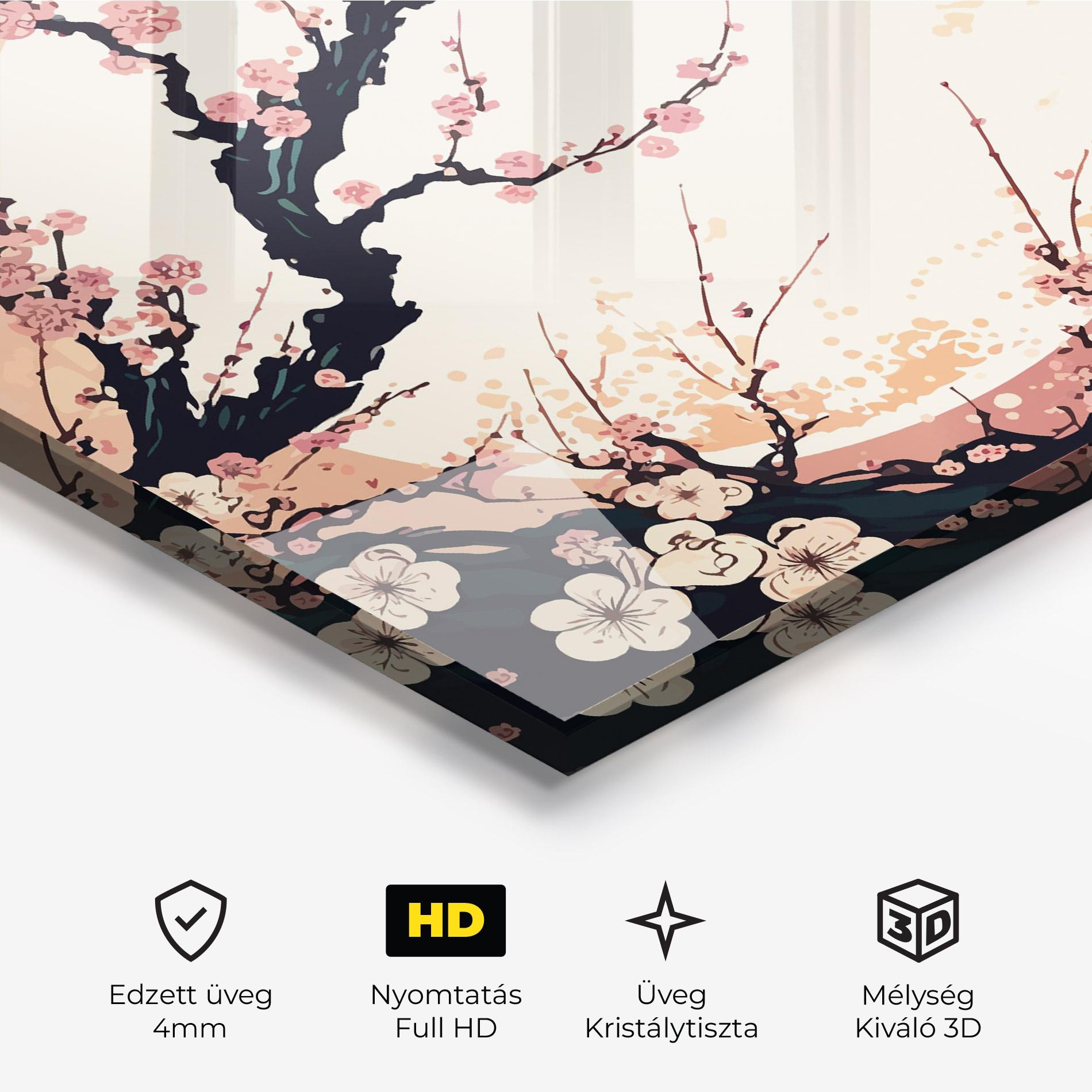Üvegkép Blossom Full Moon mockup 3