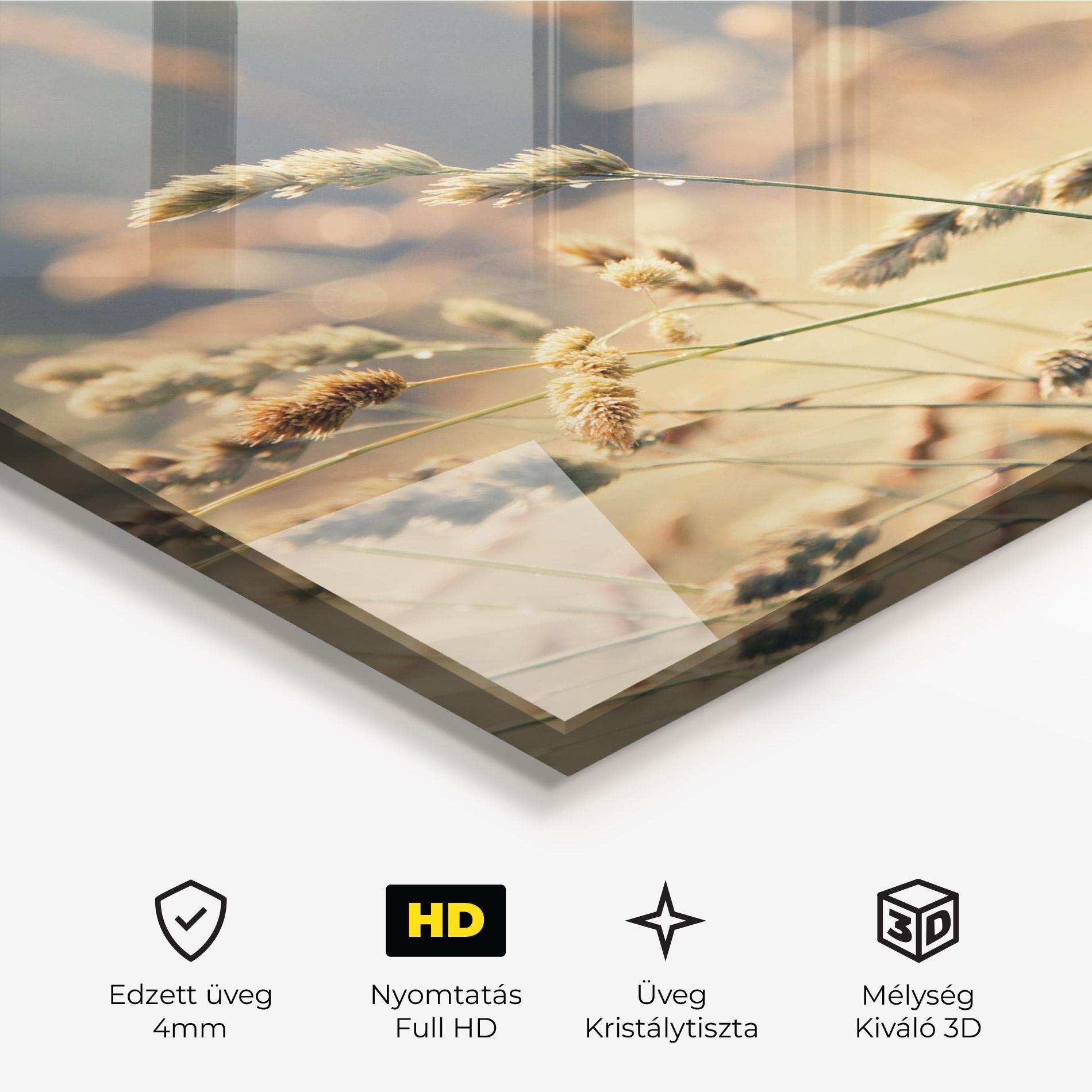 Üvegkép Cream Nature Plants mockup 3