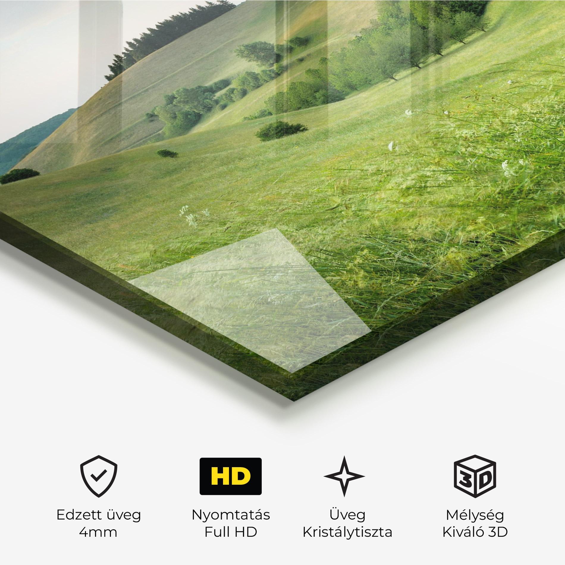 Üvegkép Green Field View mockup 3