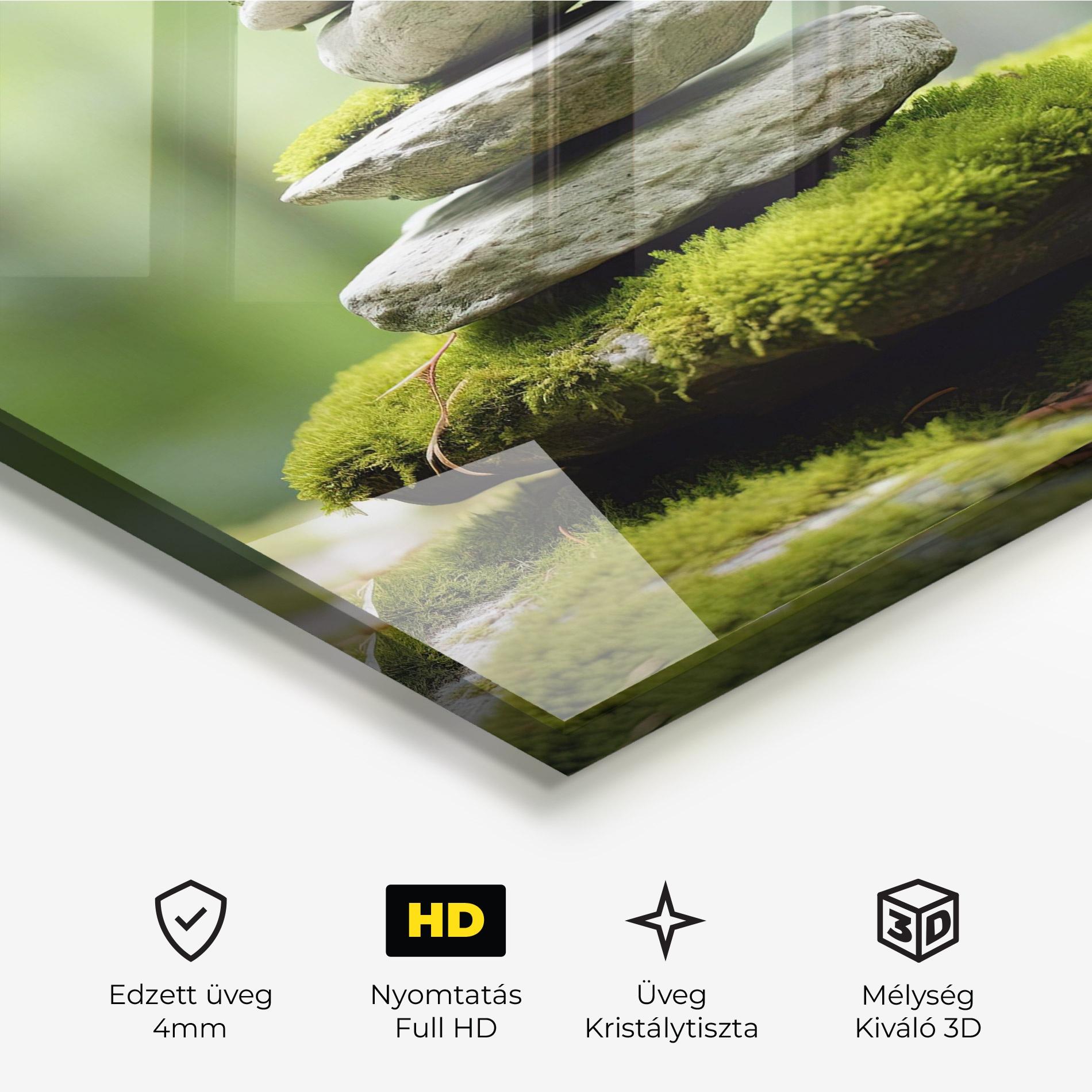 Üvegkép Pile Gray Rock mockup 3