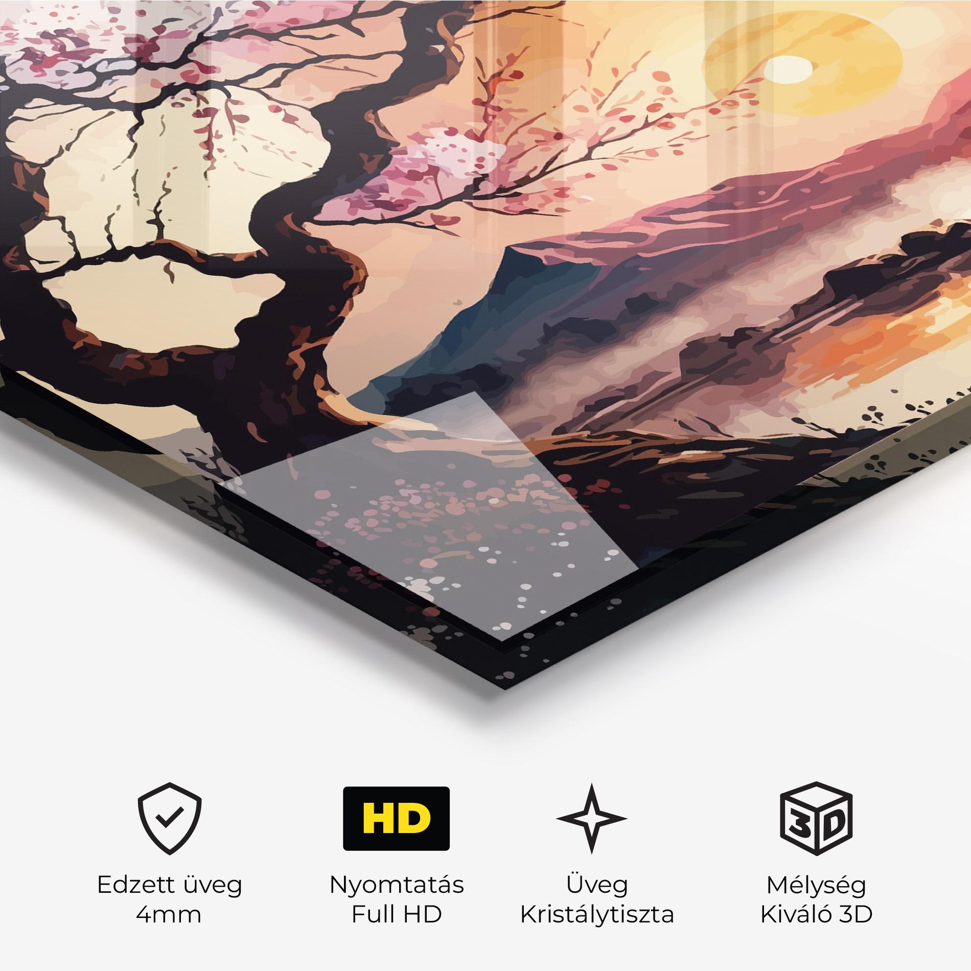 Üvegkép Pink Tree Nature mockup 3