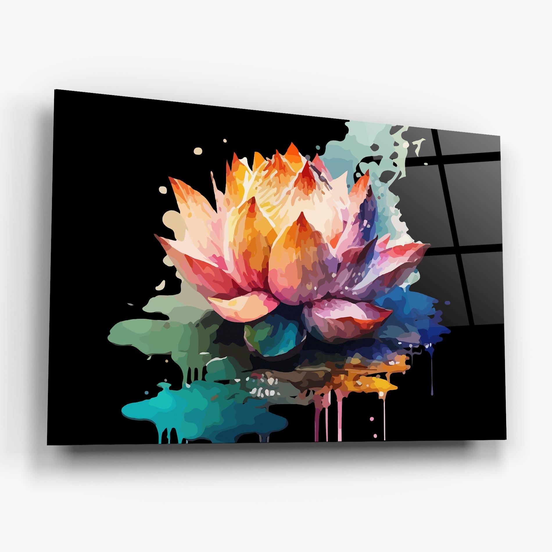 Üvegkép Colorful Lotus mockup 6