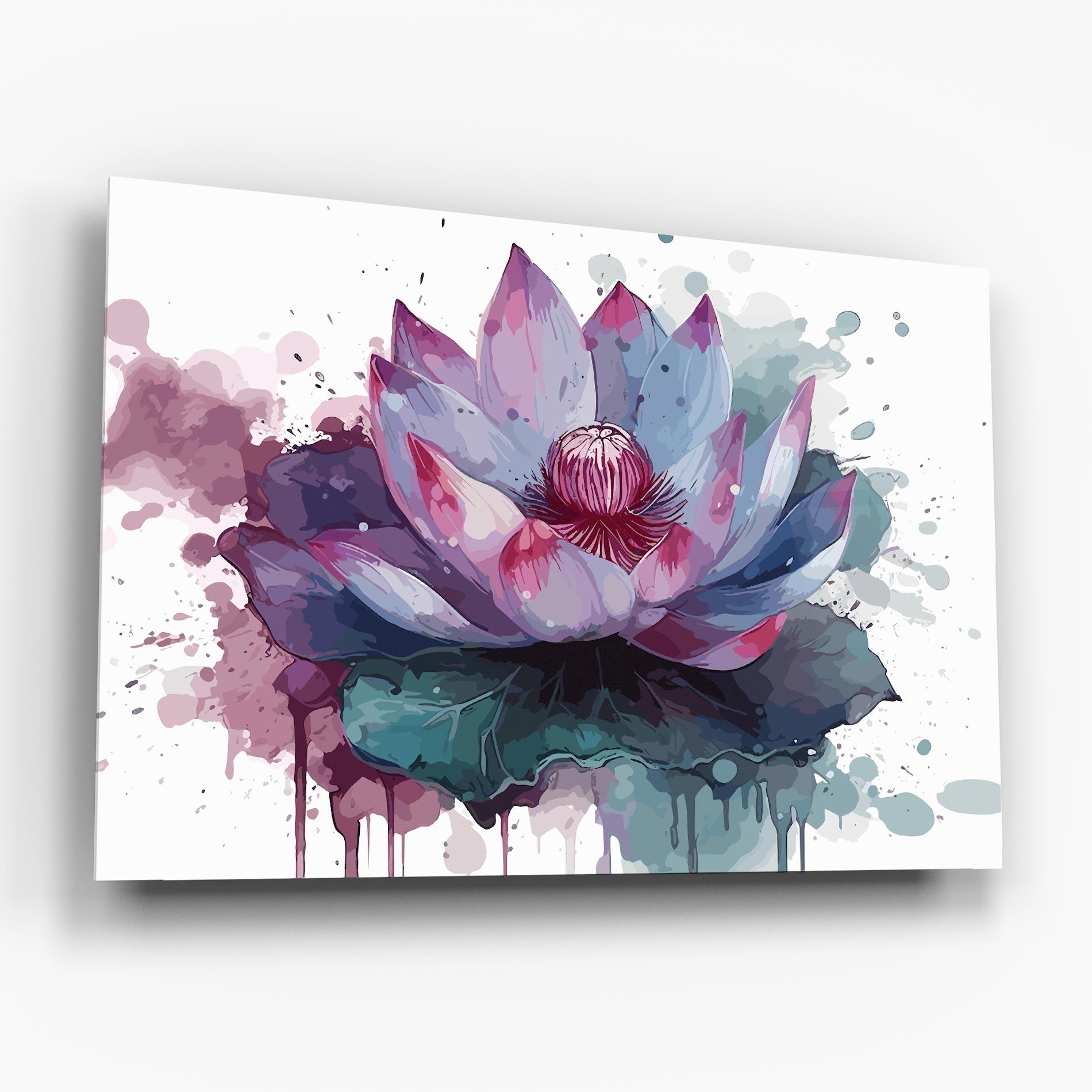 Üvegkép Green Purple Lotus mockup 6