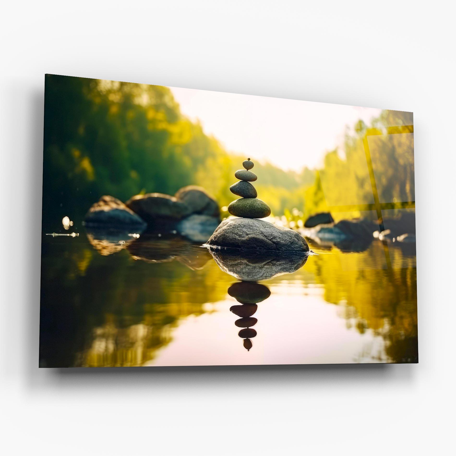 Üvegkép Lake Meditation Rocks mockup 6
