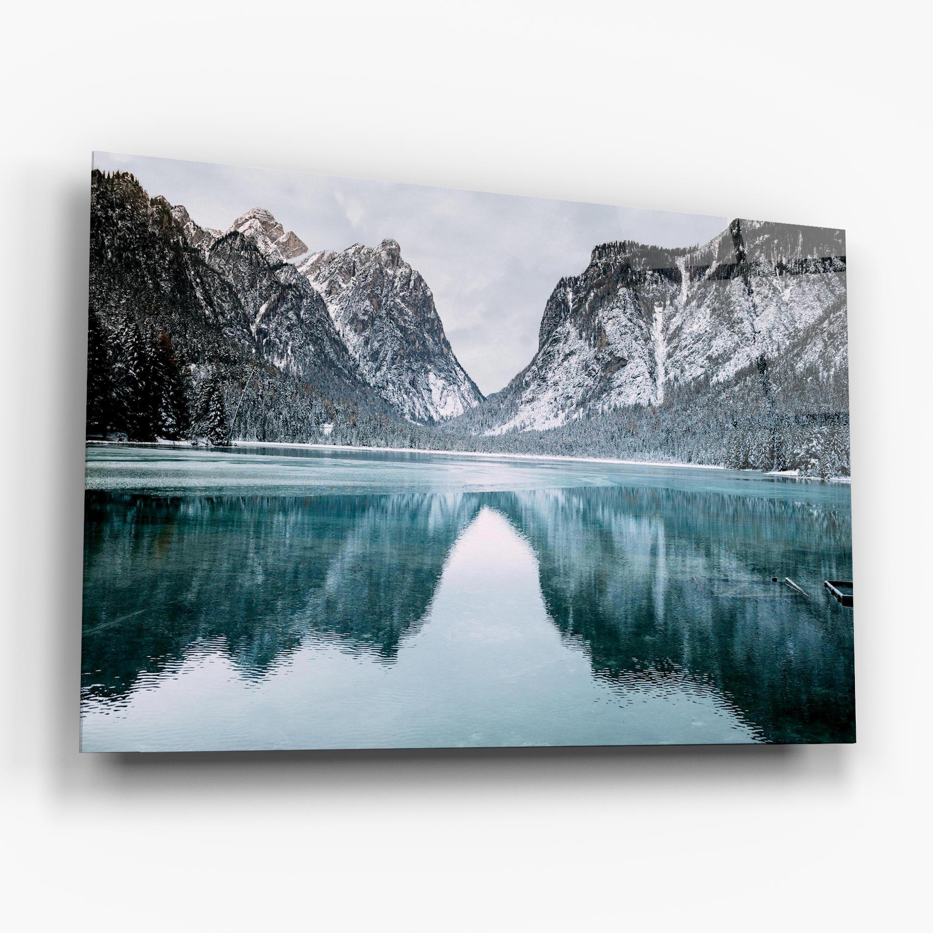 Üvegkép Lake Reflection Mountain mockup 6