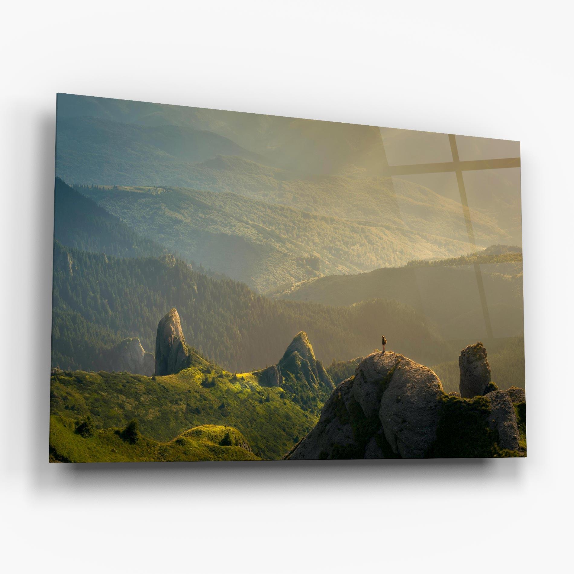 Üvegkép Man On Big Stones mockup 6