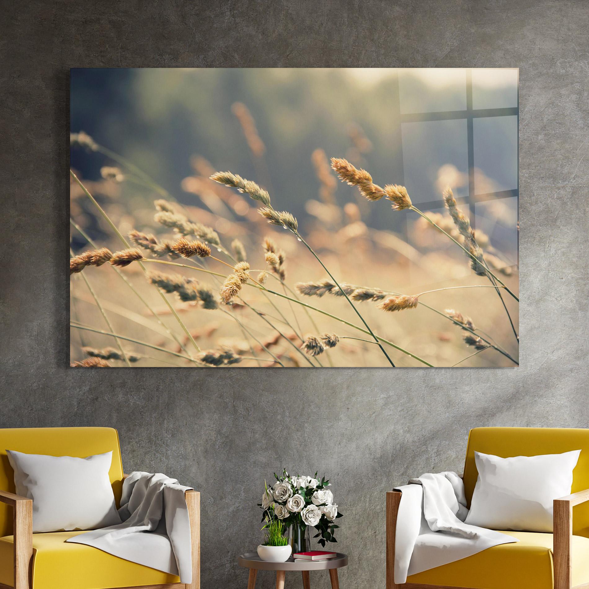 Üvegkép Cream Nature Plants mockup 4