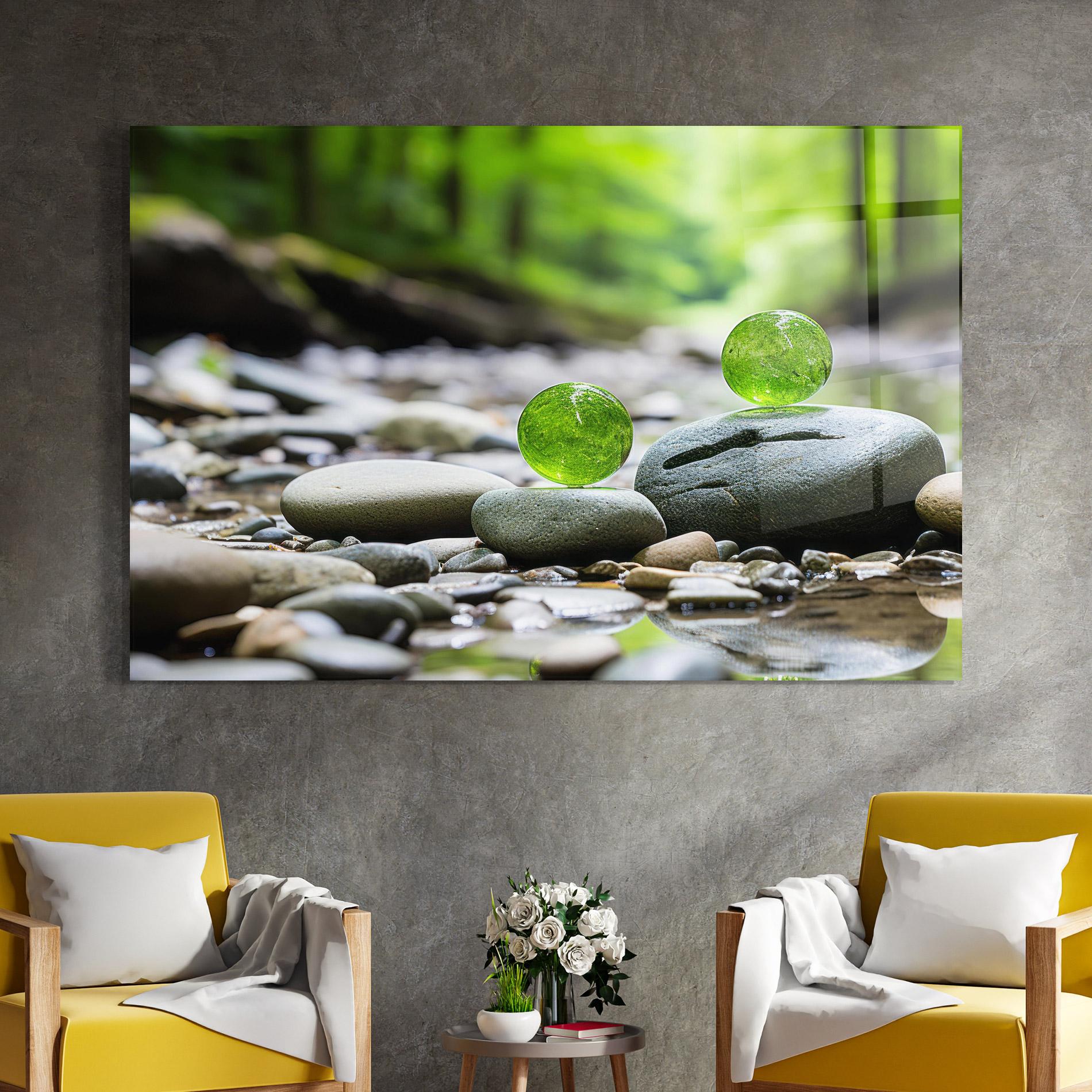 Üvegkép Green Glass Balls mockup 4