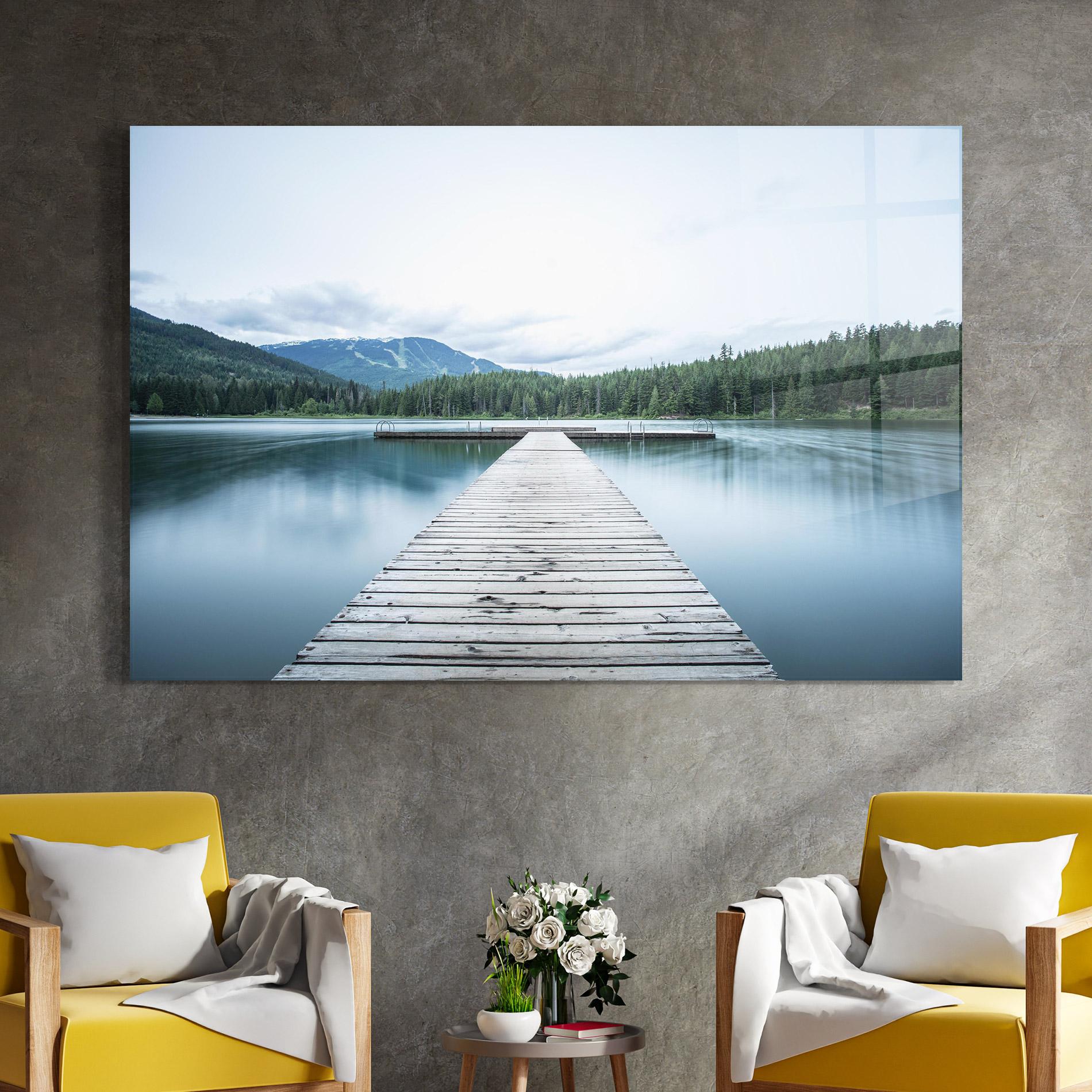 Üvegkép Lake Bridge View mockup 4