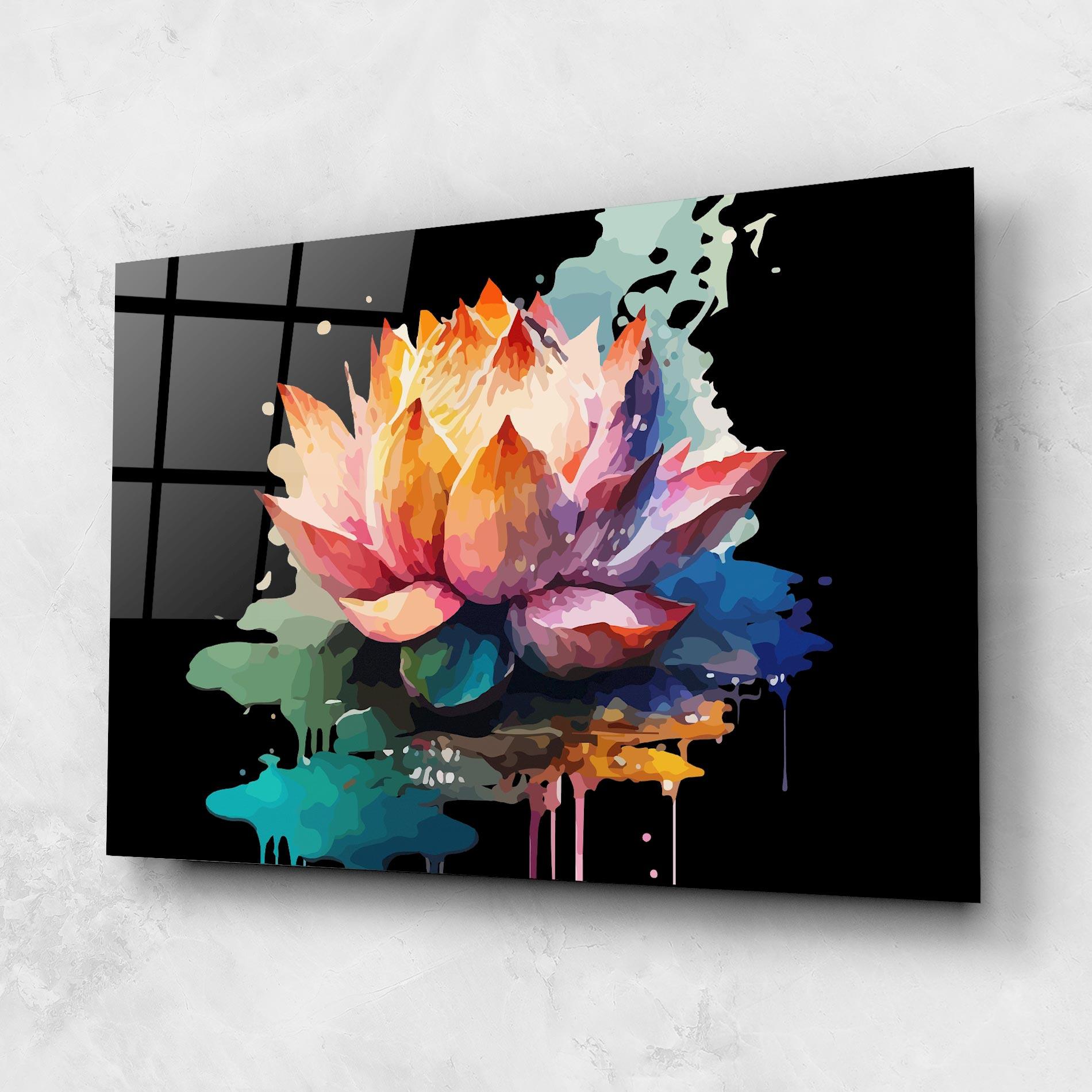 Üvegkép Colorful Lotus mockup 1