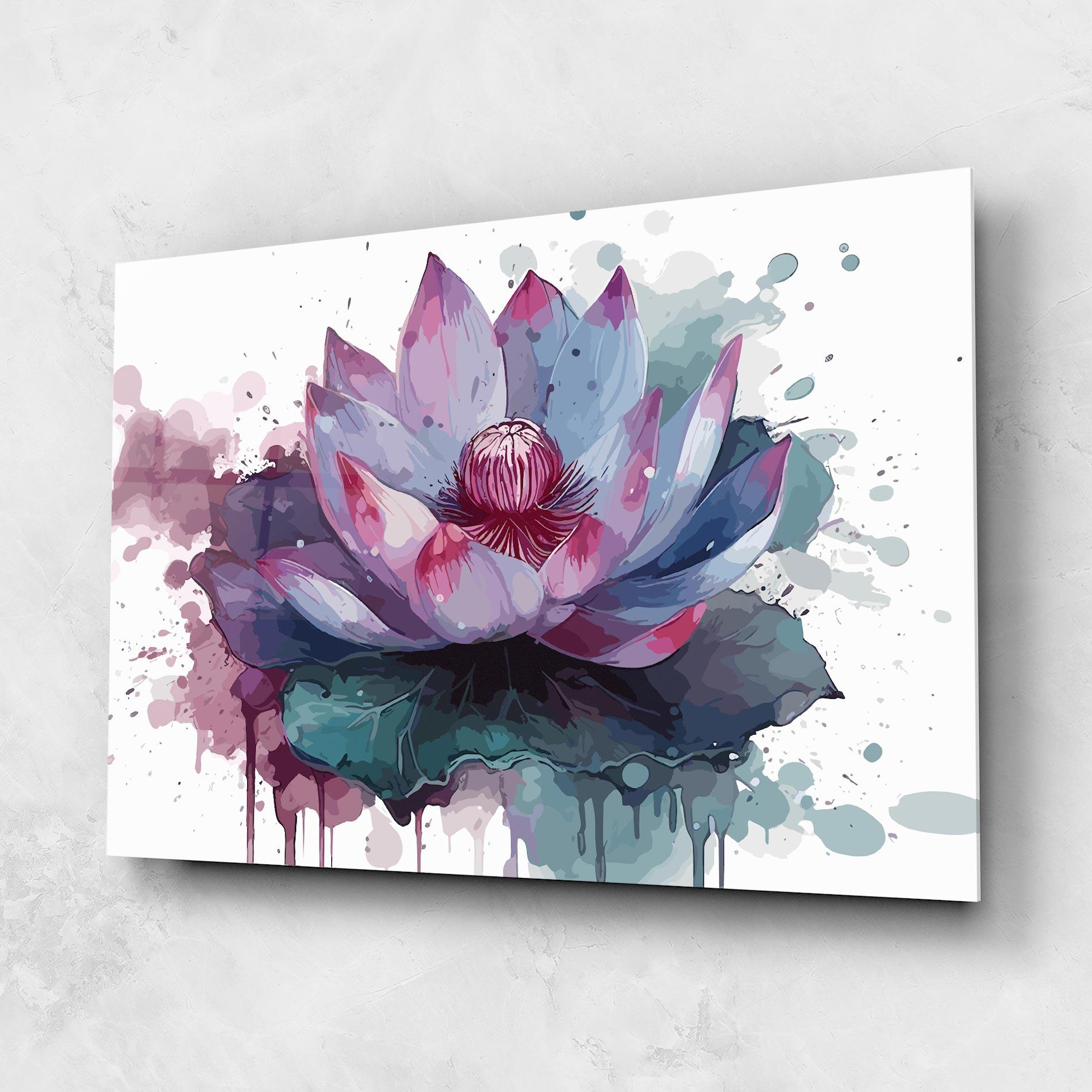 Üvegkép Green Purple Lotus mockup 1