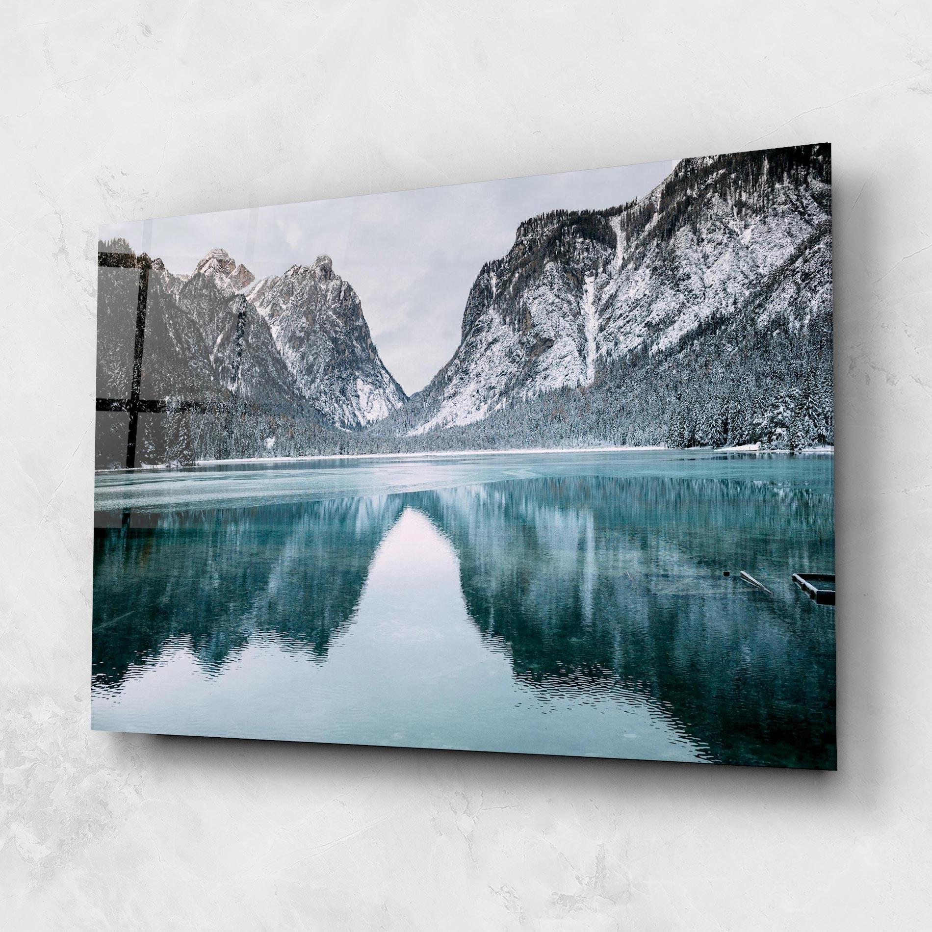 Üvegkép Lake Reflection Mountain mockup 1