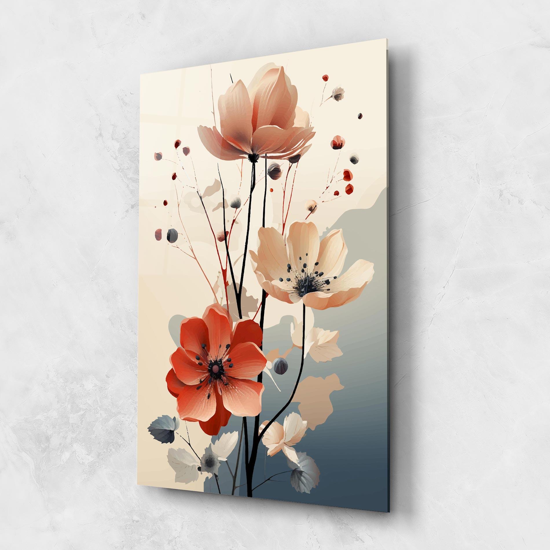 Üvegkép Cream Flower Nature mockup 1