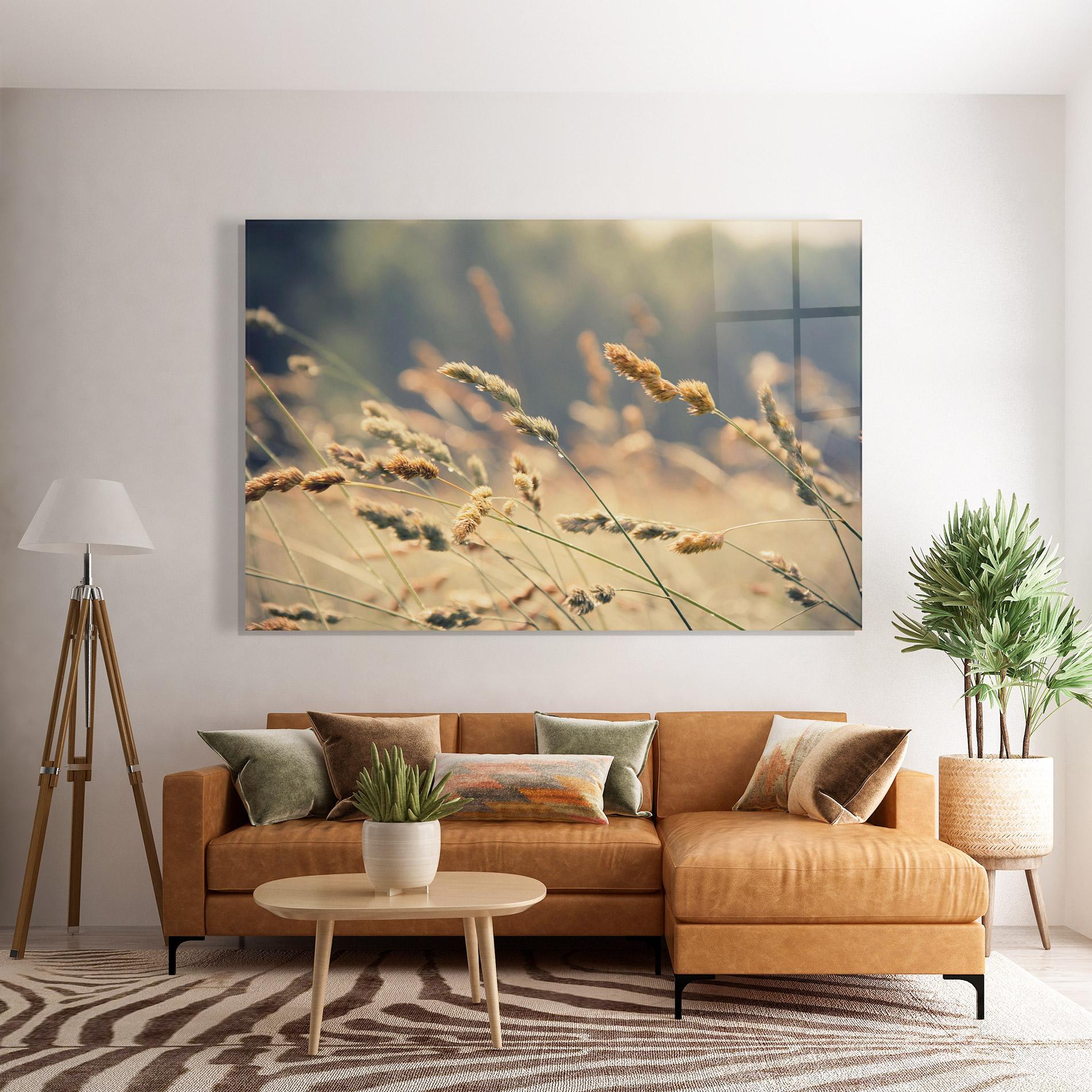 Üvegkép Cream Nature Plants mockup 7